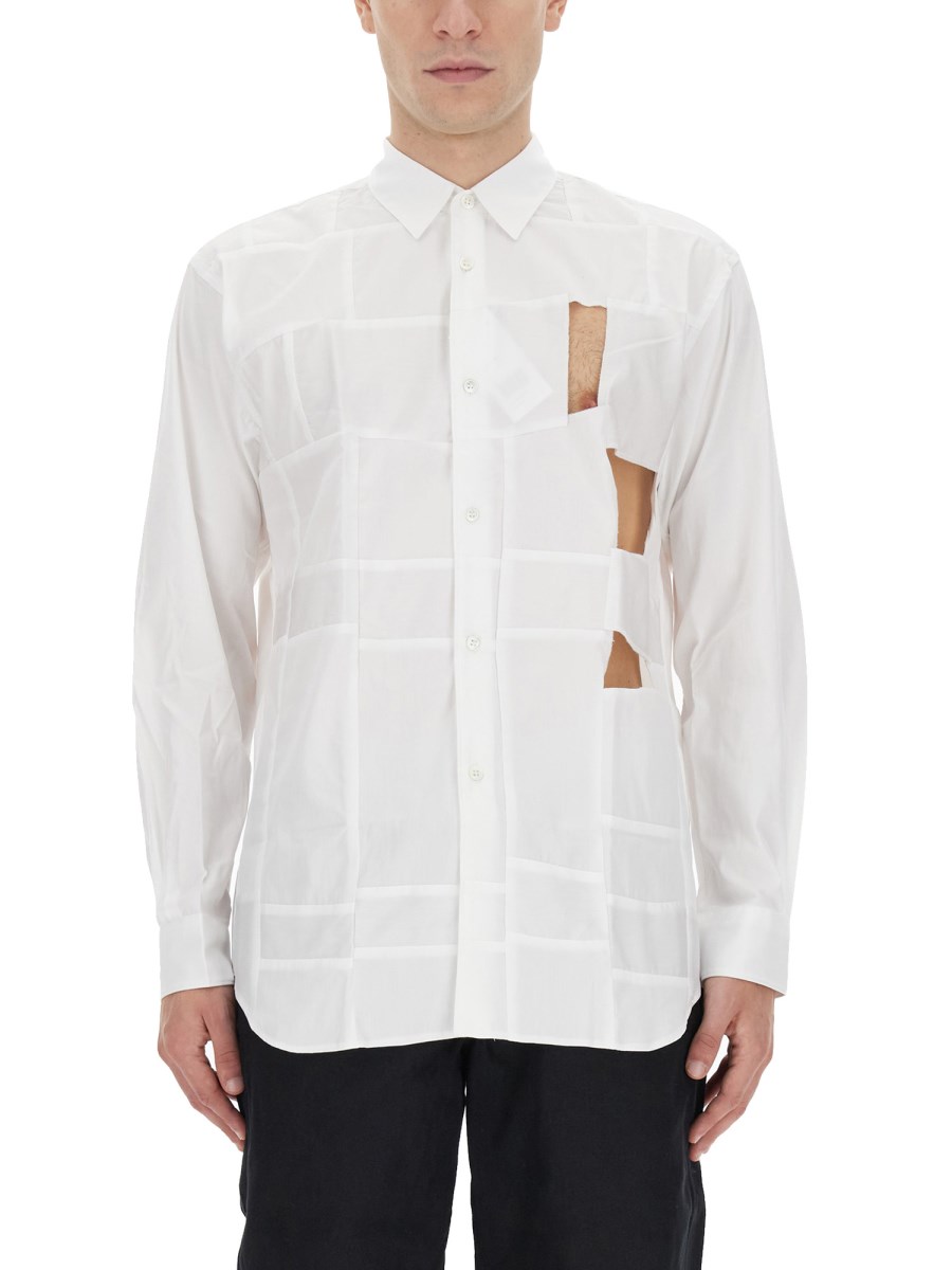 COMME DES GARCONS SHIRT CAMICIA CUT OUT