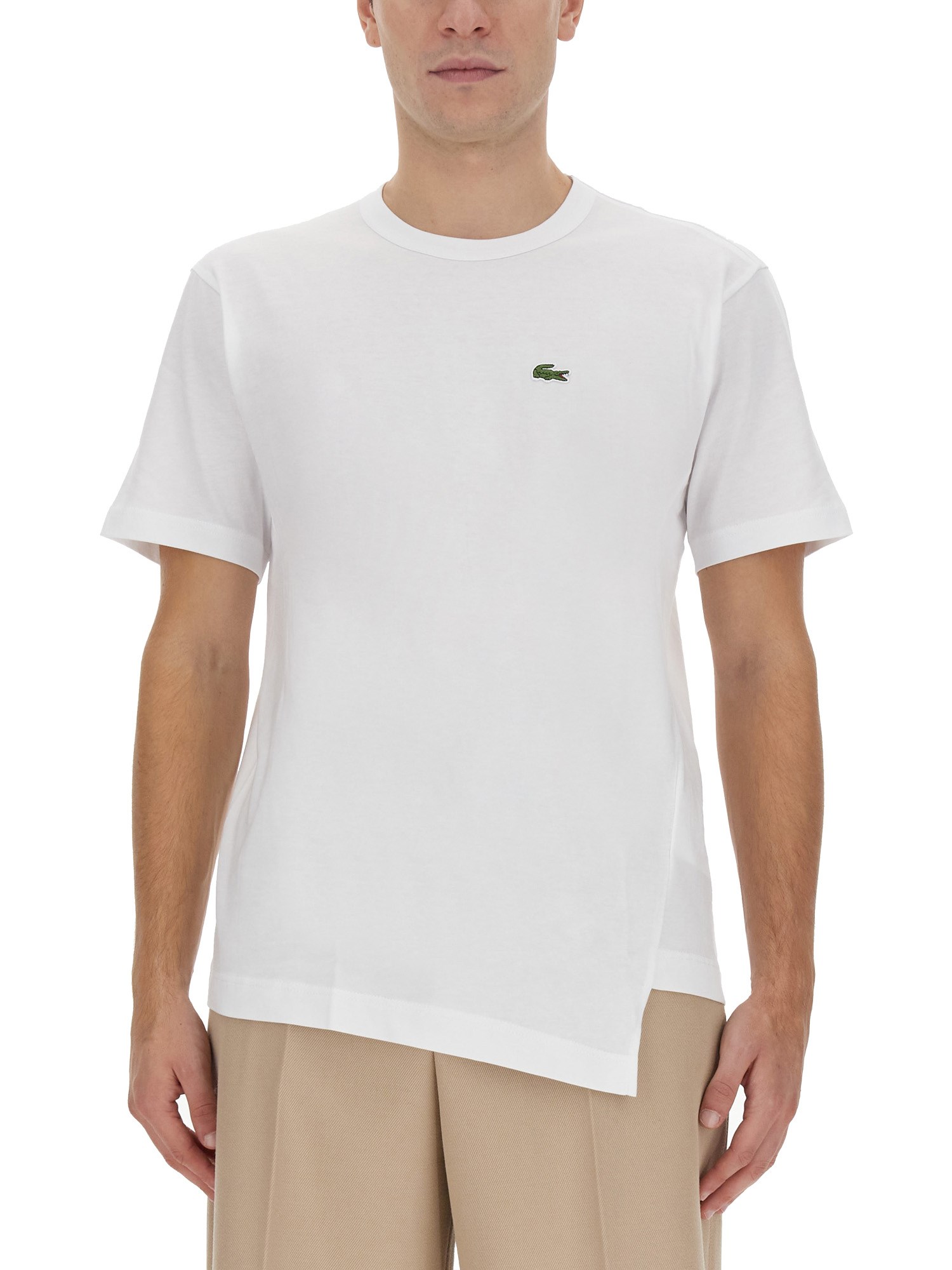 Comme Des Garçons Shirt X Lacoste T-shirt In White