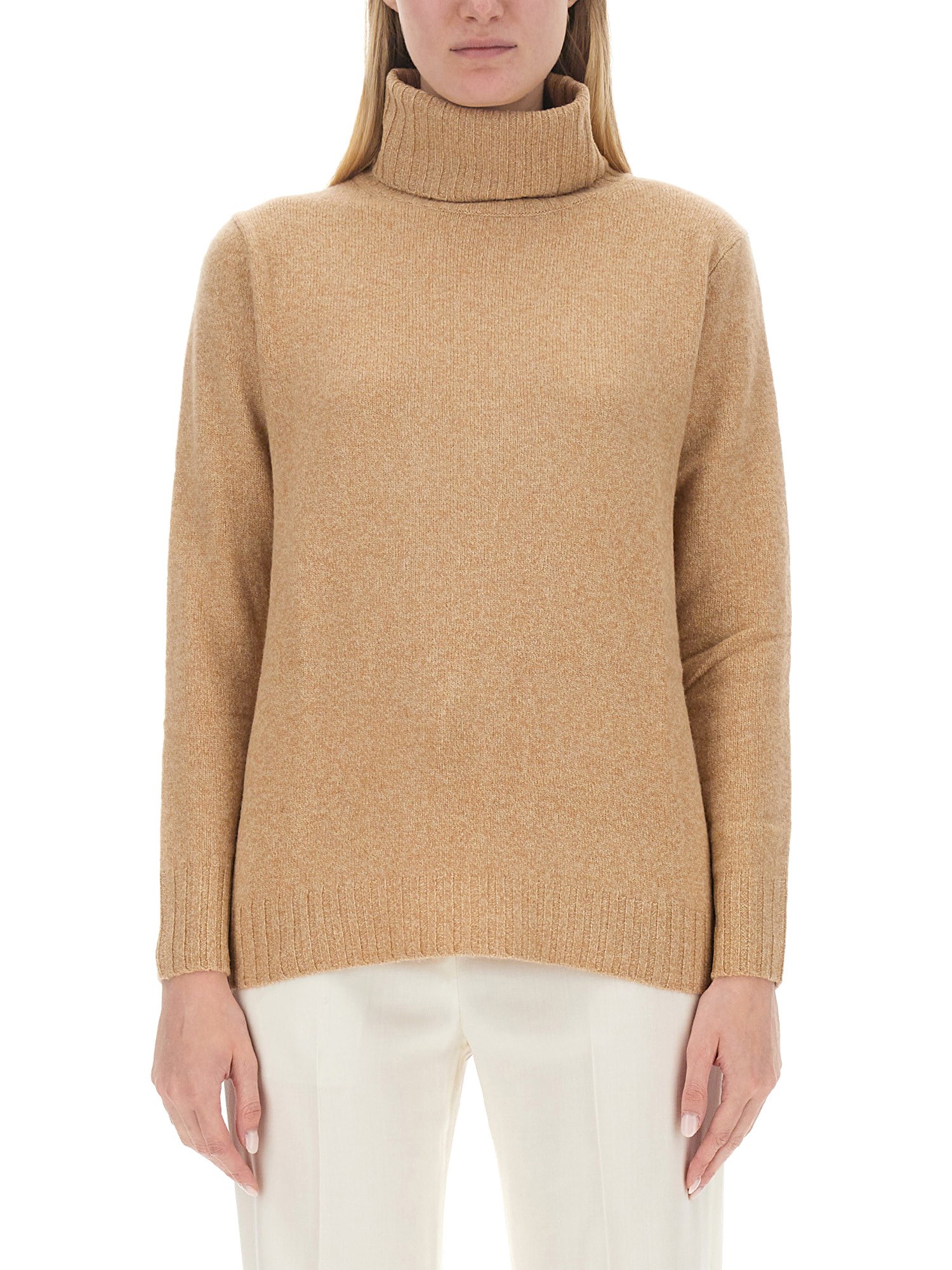 Shop Aspesi Wool Jersey. In Beige