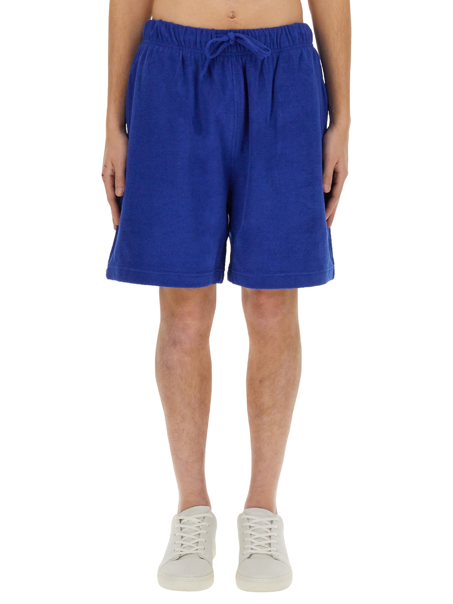 Shop Burberry Cotton Bermuda Shorts In Azure