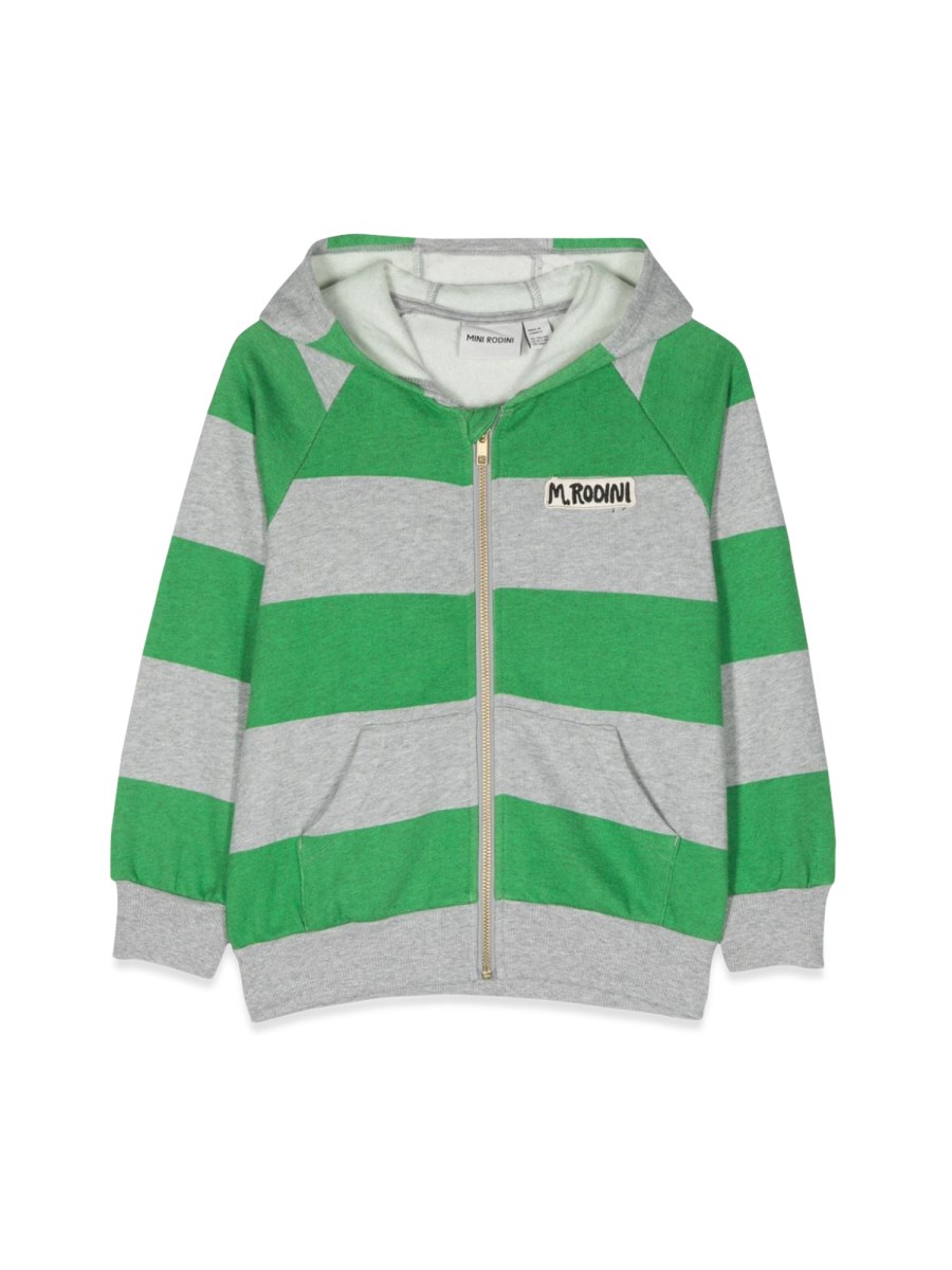 MINI RODINI stripe zip hoodie