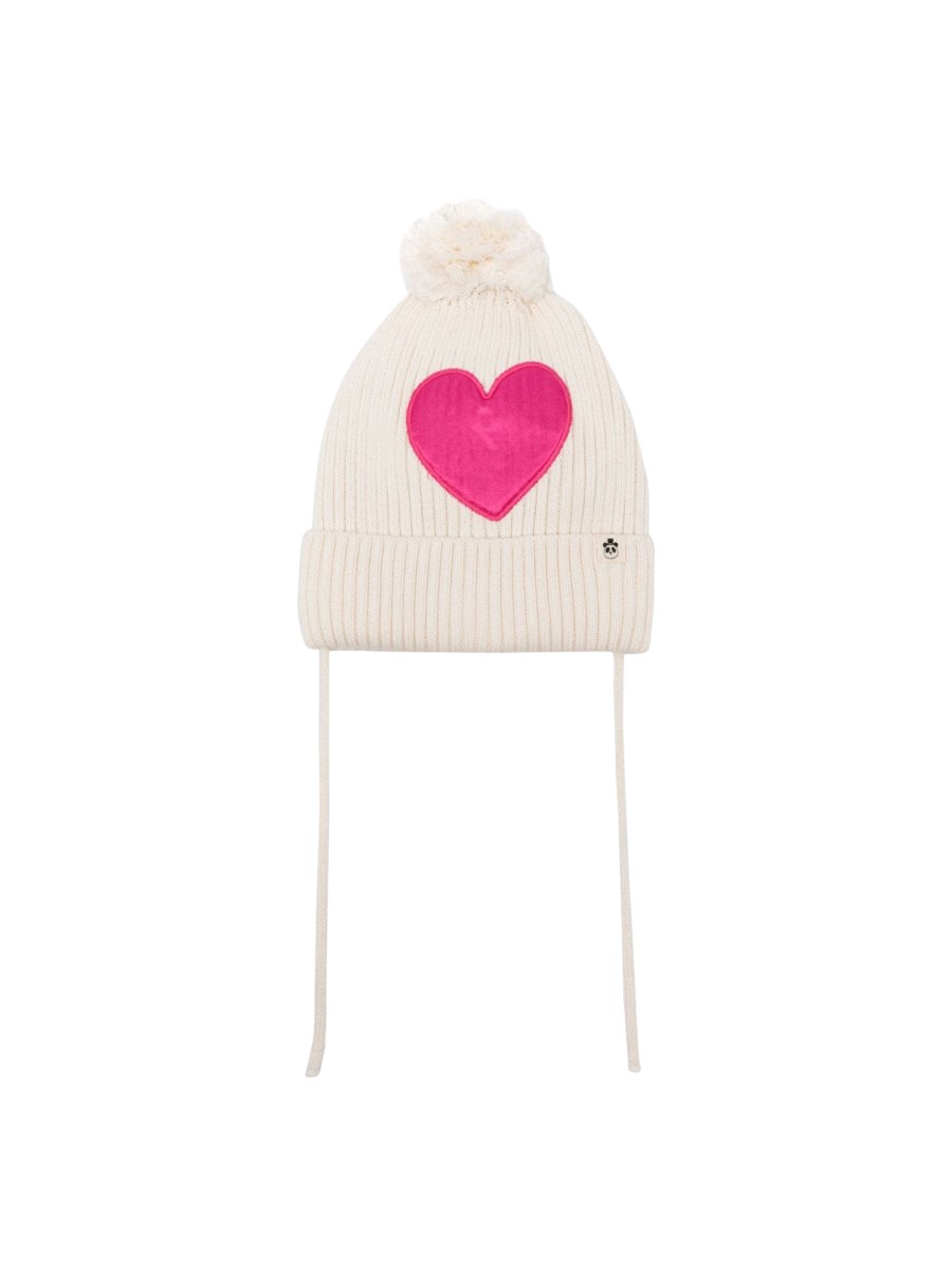 heart knitted pompom