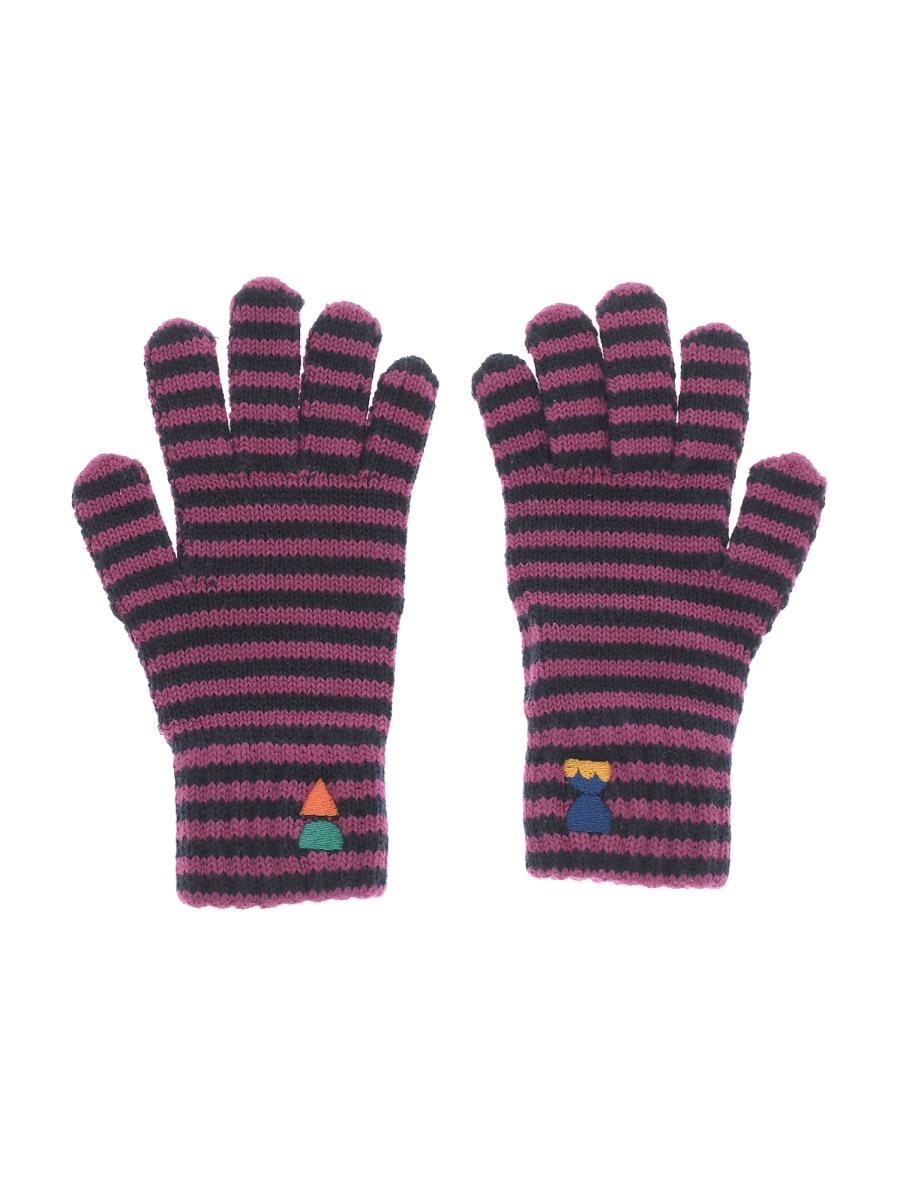 funny friens striped knitted gloves