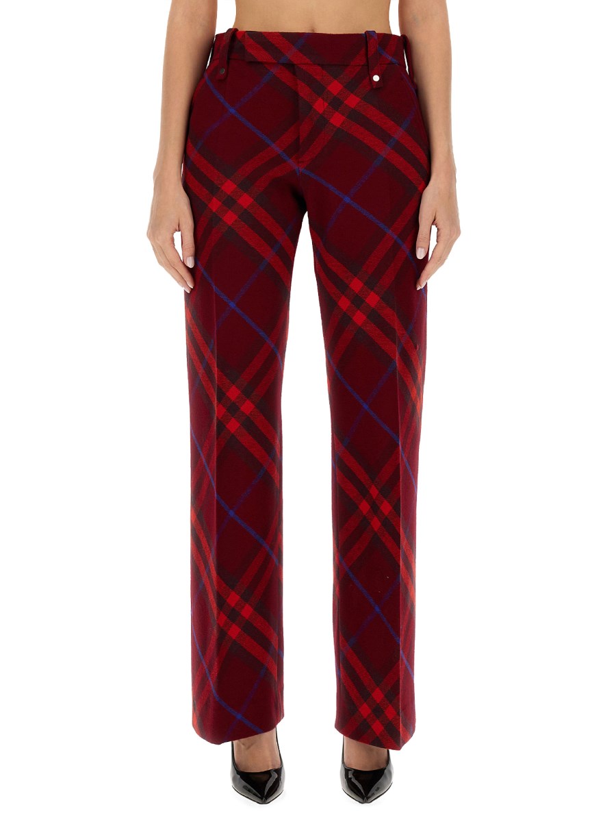 BURBERRY - CHECK WOOL PANTS - Eleonora Bonucci