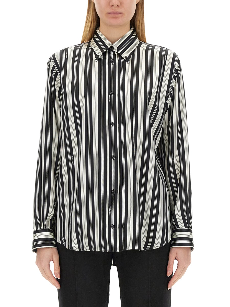 FENDI CAMICIA IN SETA A RIGHE