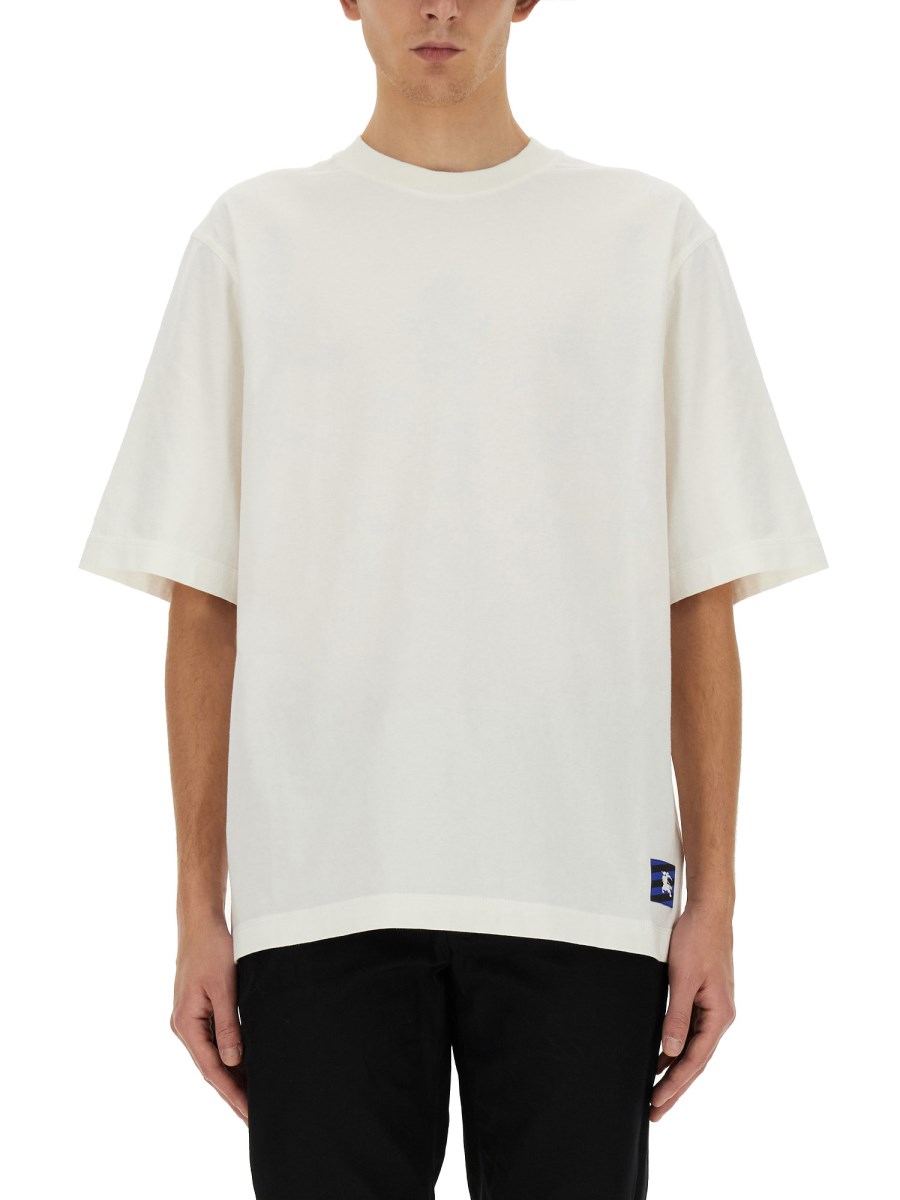 BURBERRY COTTON T SHIRT WITH EKD PATCH Eleonora Bonucci