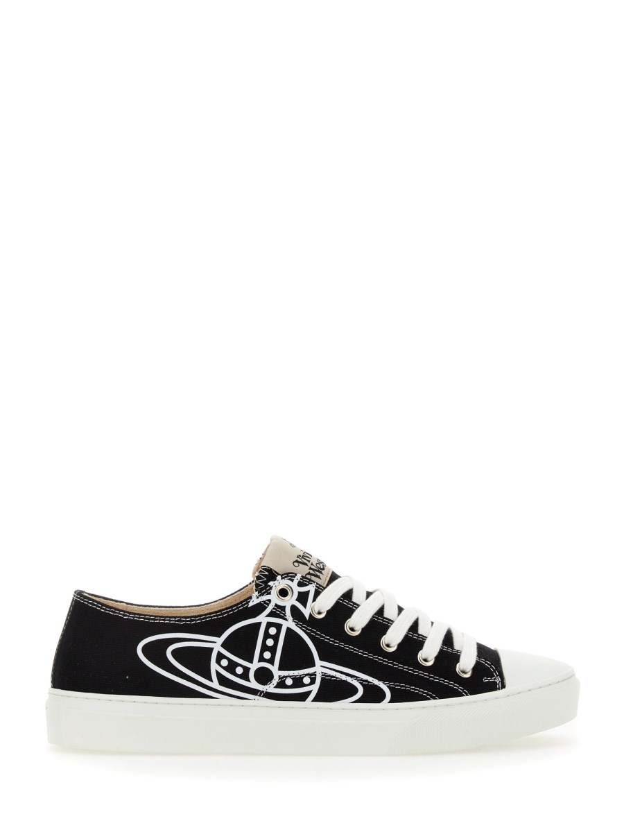 VIVIENNE WESTWOOD SNEAKER PLIMSOLL IN TELA DI COTONE