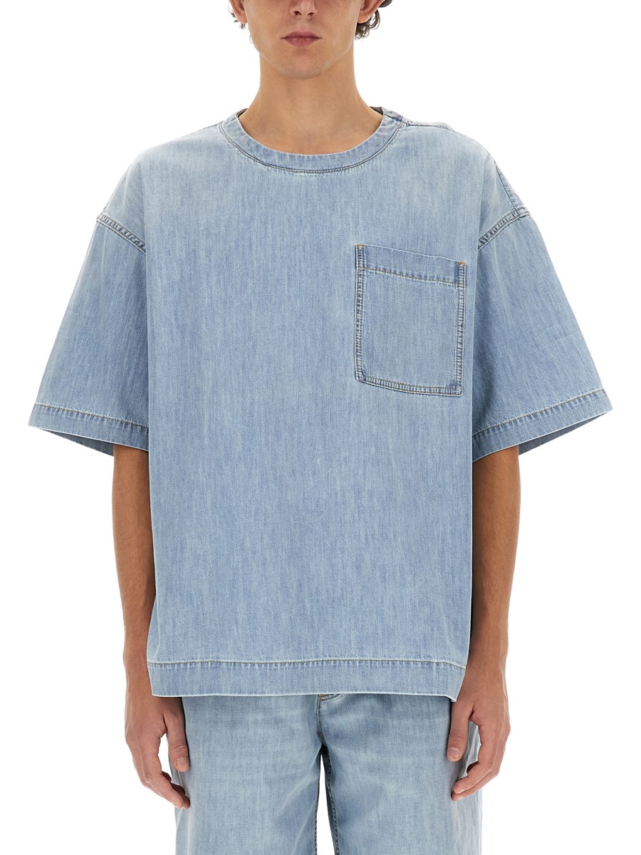 BOTTEGA VENETA T-SHIRT IN DENIM