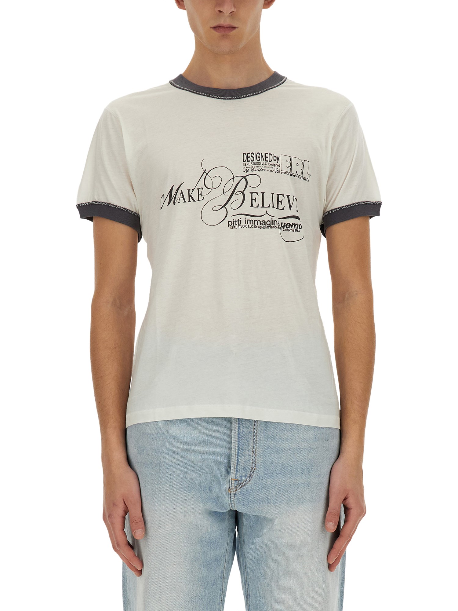 Shop Erl Cotton T-shirt In White