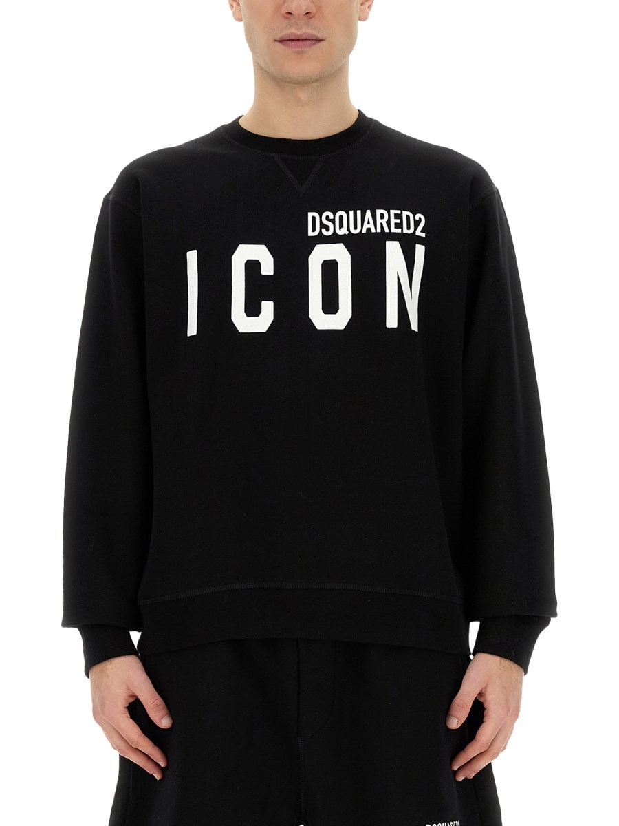 DSQUARED FELPA IN COTONE CON STAMPA ICON