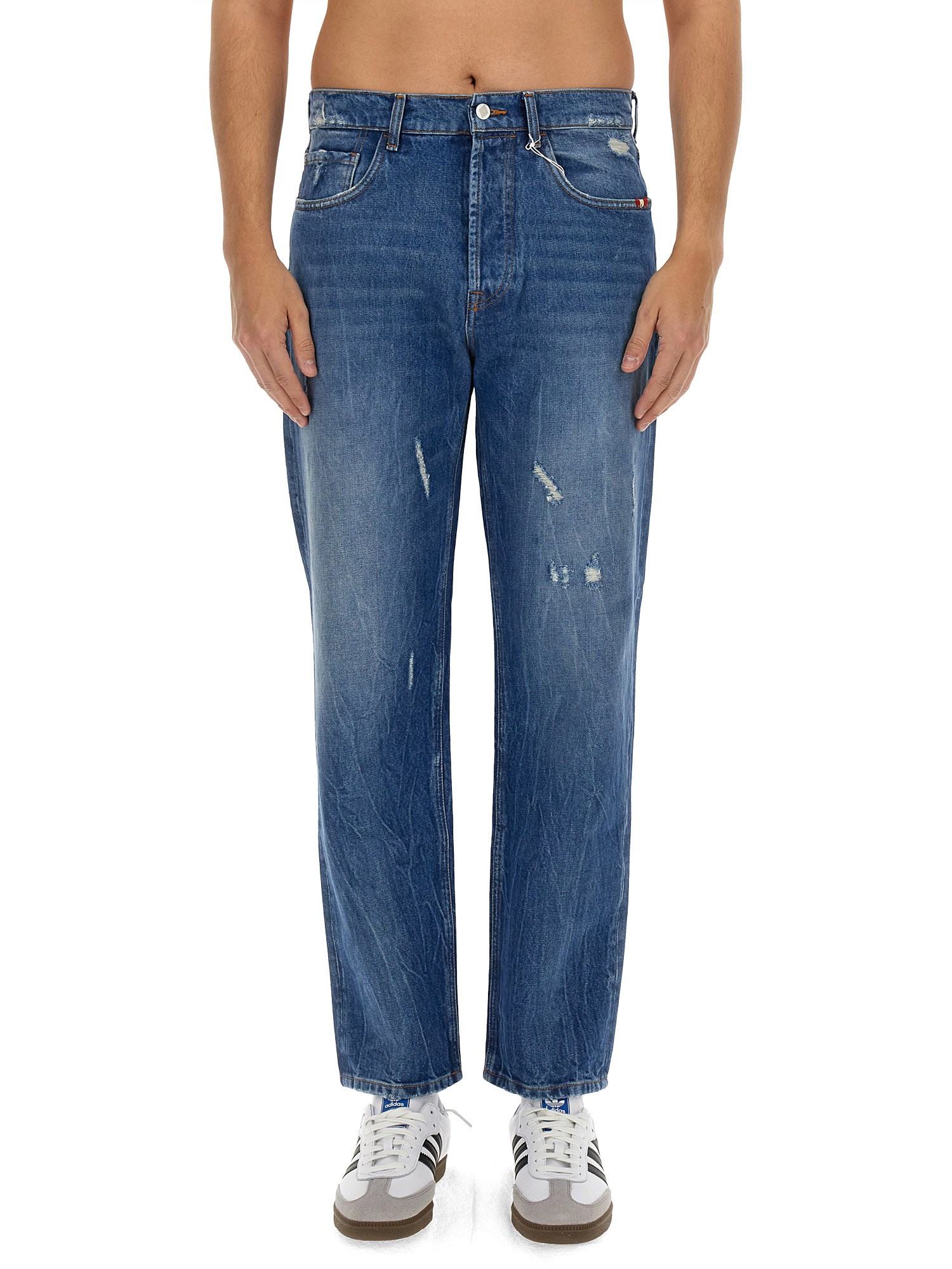 Shop Amish "jeremiah Straight" Jeans In Denim