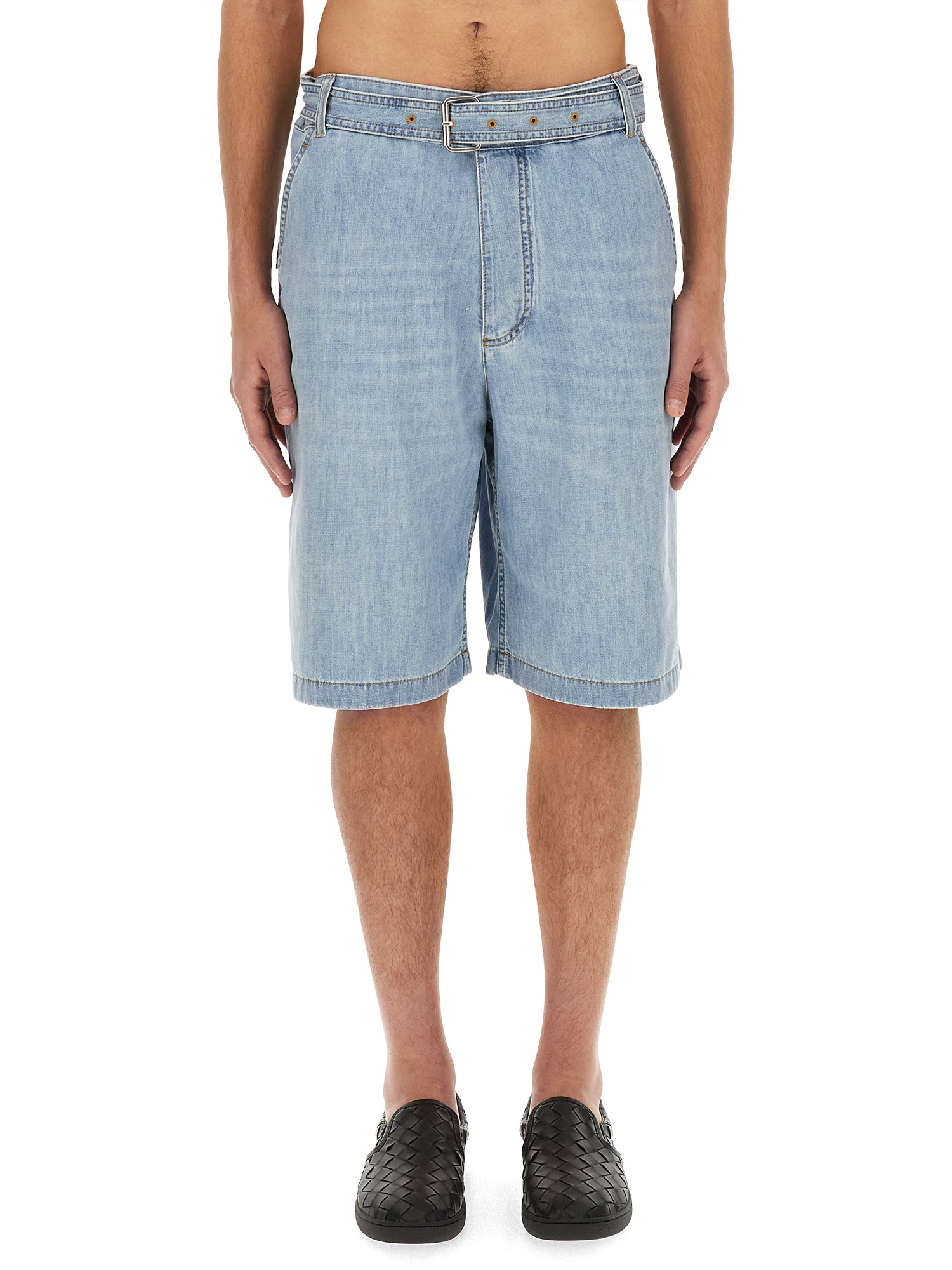 bottega veneta denim bermuda shorts