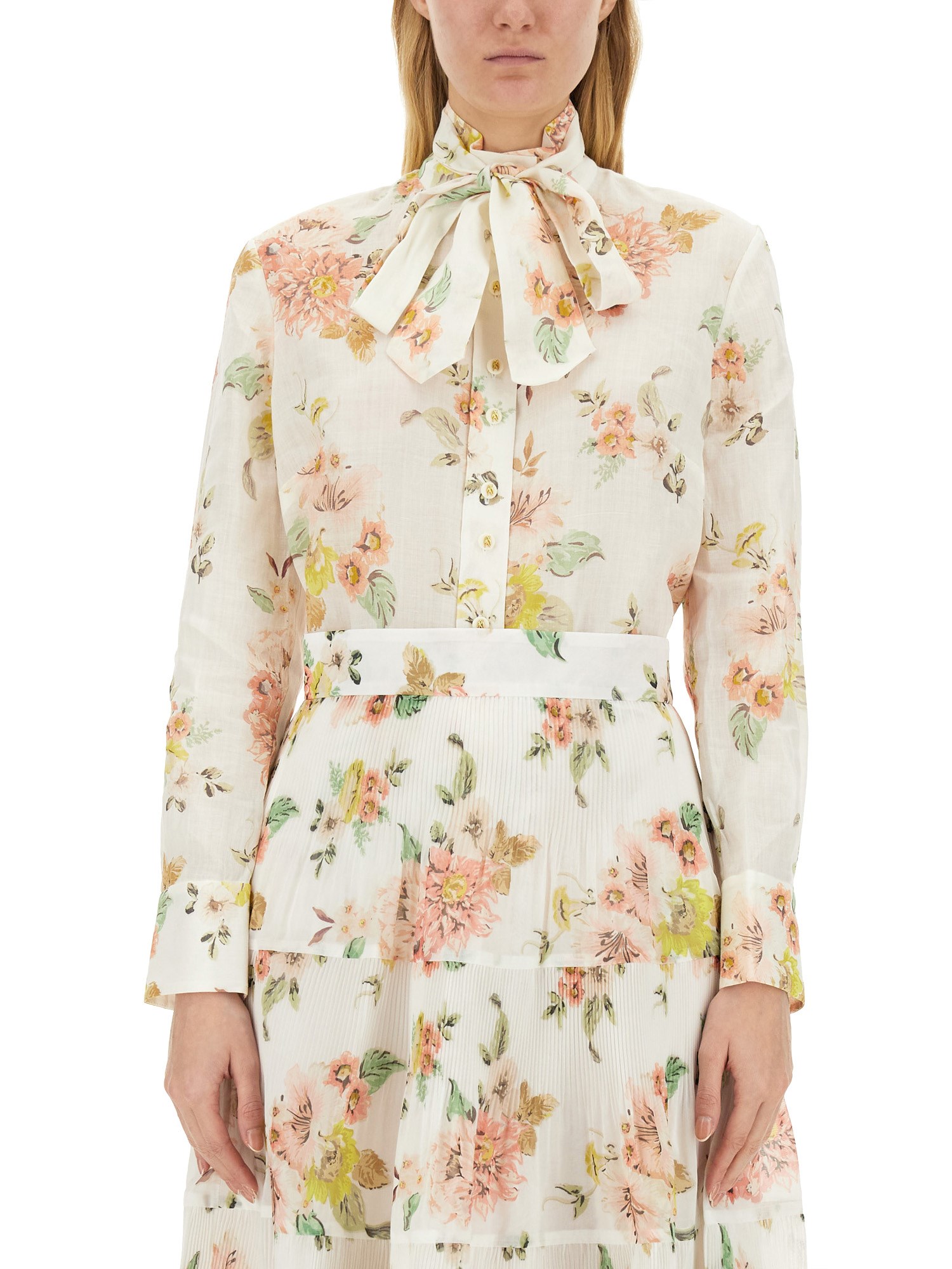 zimmermann blouse with floral pattern