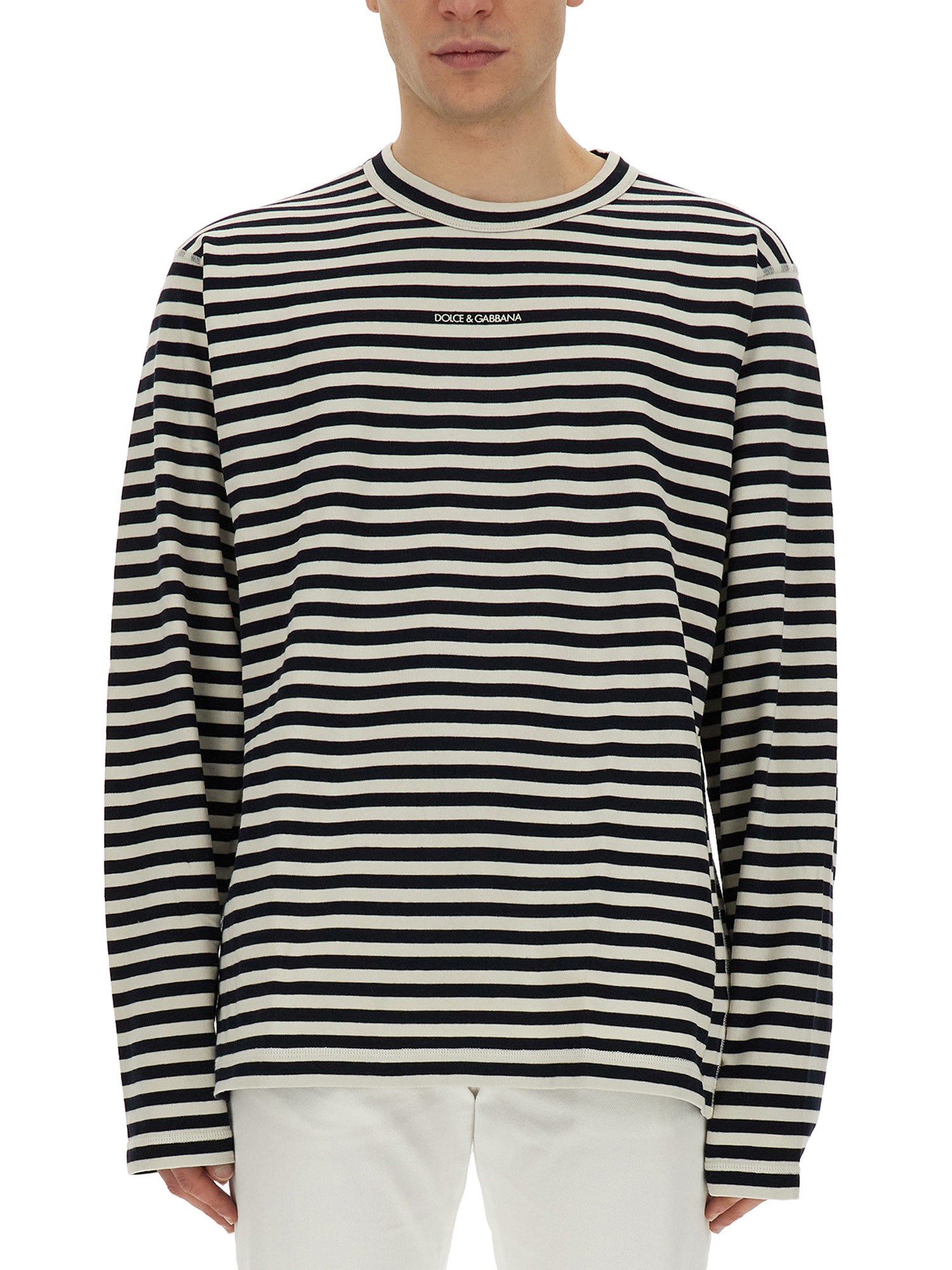 dolce & gabbana t-shirt with stripe pattern