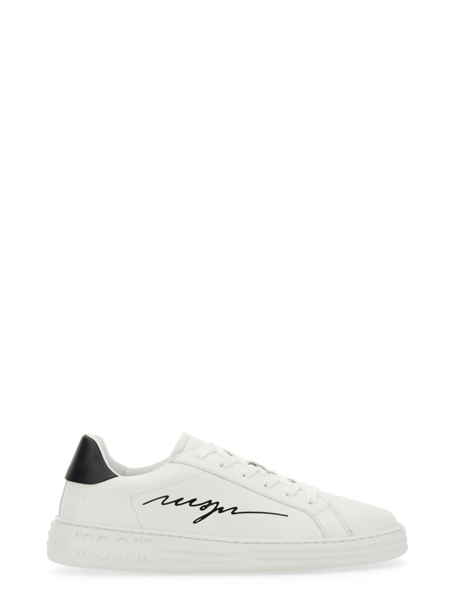 MSGM SNEAKER IN PELLE CON LOGO