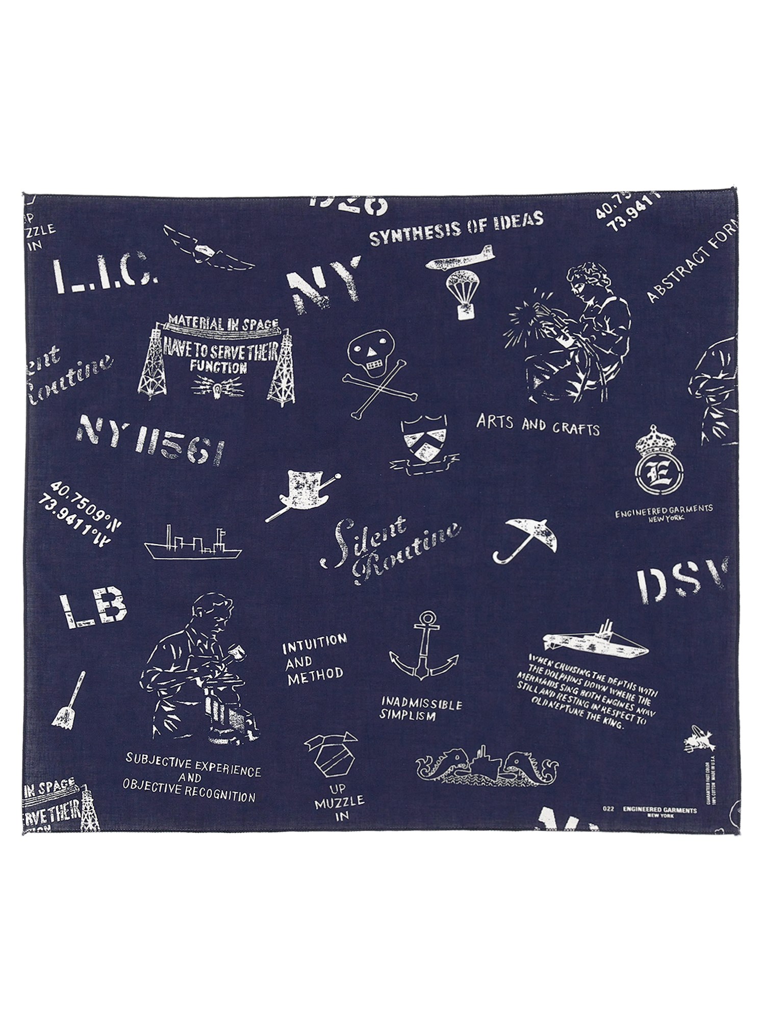 Shop Engineered Garments Scarf With Print In Blue
