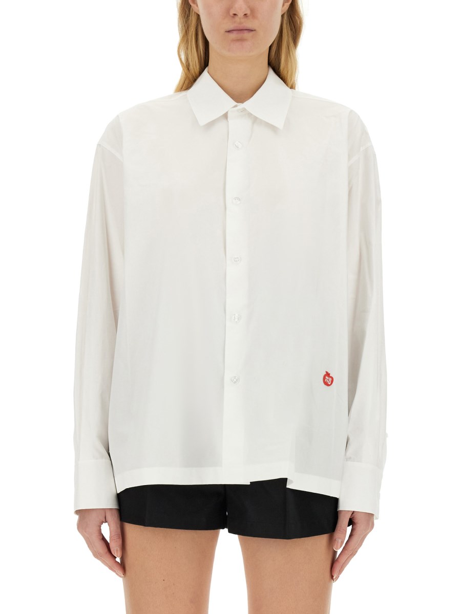 ALEXANDERWANG.T CAMICIA IN POPELINE DI COTONE CON LOGO