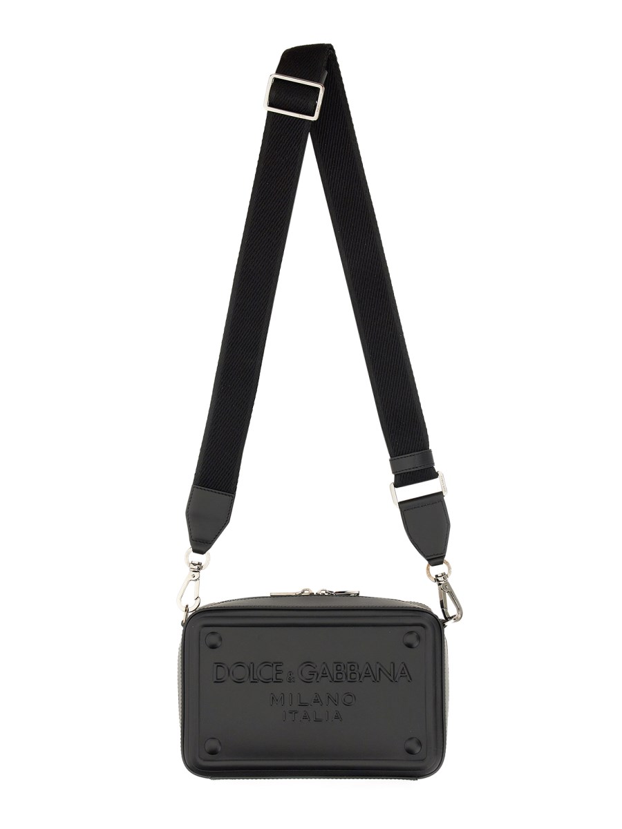 DOLCE GABBANA EMBOSSED LOGO LEATHER SHOULDER BAG Eleonora Bonucci