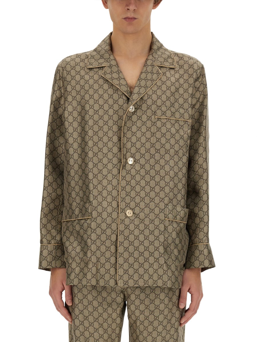 GUCCI - GG SUPREME PRINT SILK JACKET - Eleonora Bonucci