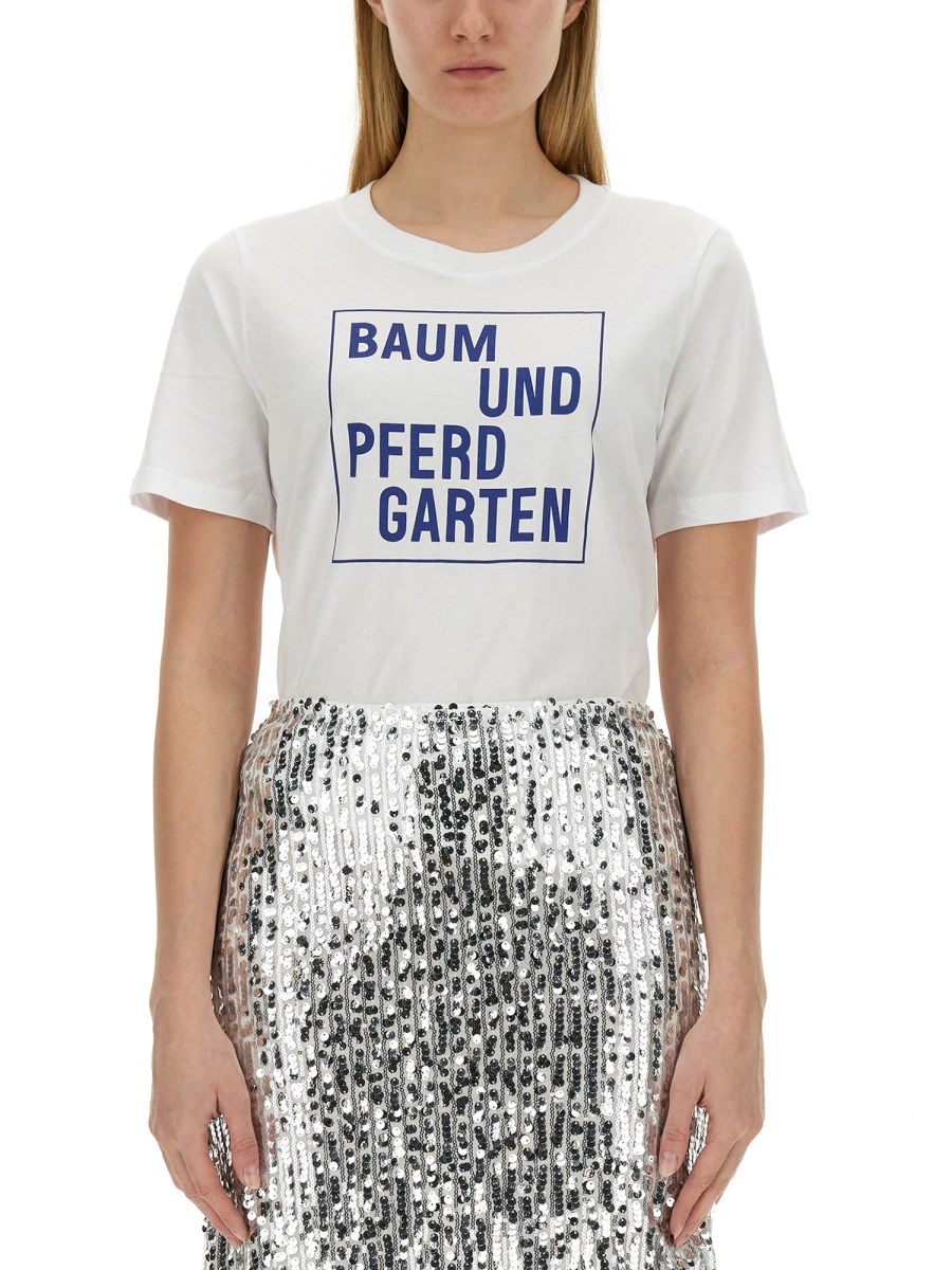 BAUM UND PFERDGARTEN T-SHIRT CON STAMPA