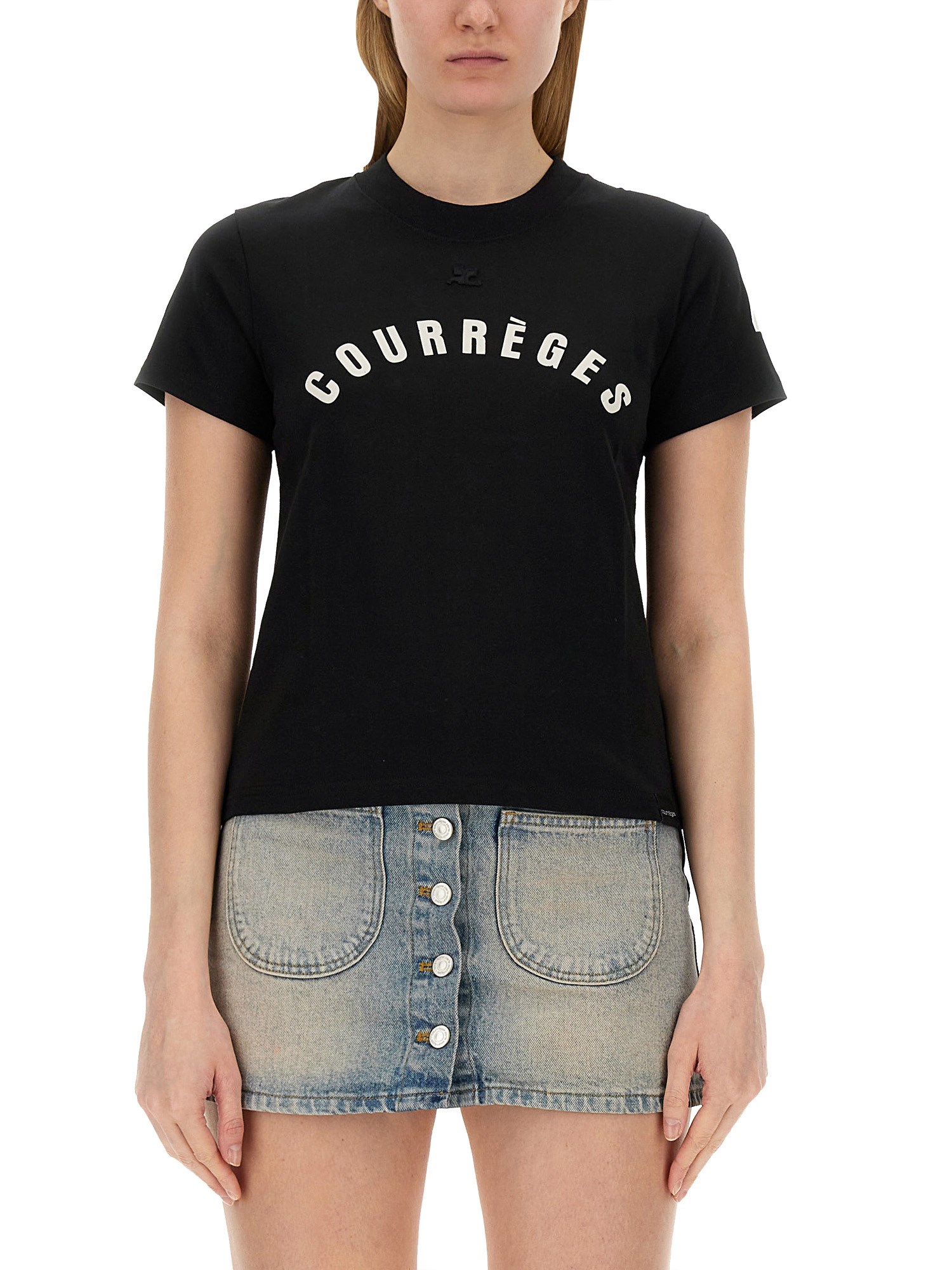 courreges t-shirt with logo