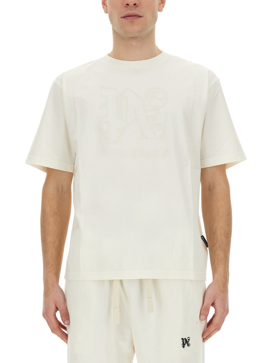 PALM ANGELS T-SHIRT IN JERSEY DI COTONE CON LOGO