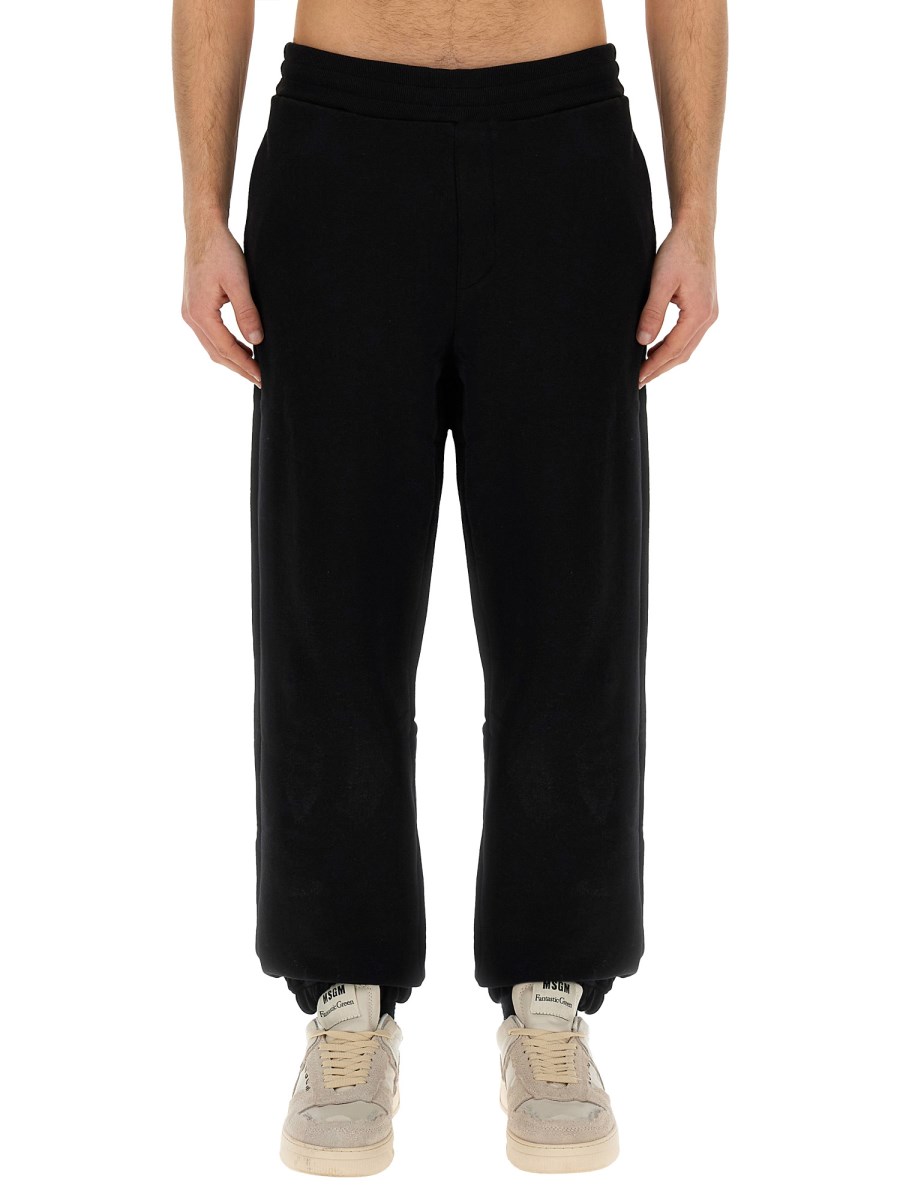 MSGM PANTALONE JOGGER IN COTONE CON LOGO