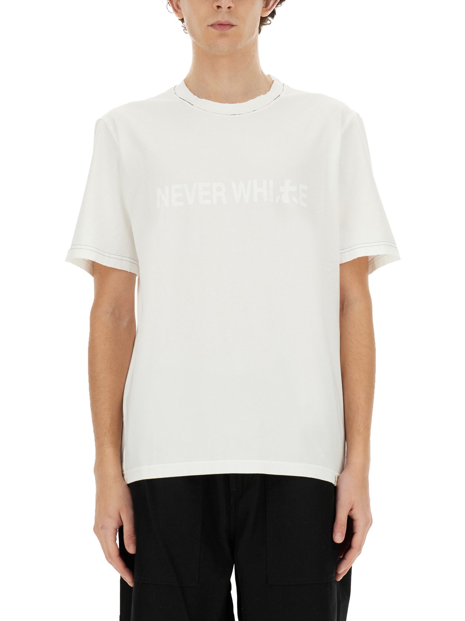 Shop Premiata "never White" T-shirt
