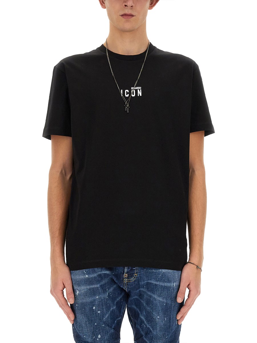 DSQUARED T-SHIRT IN COTONE CON STAMPA LOGO