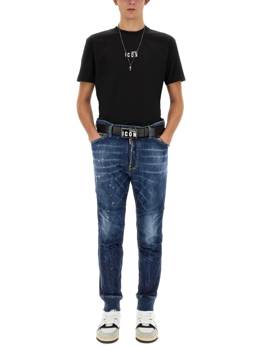 DSQUARED - T-SHIRT IN COTONE CON STAMPA LOGO - Eleonora Bonucci