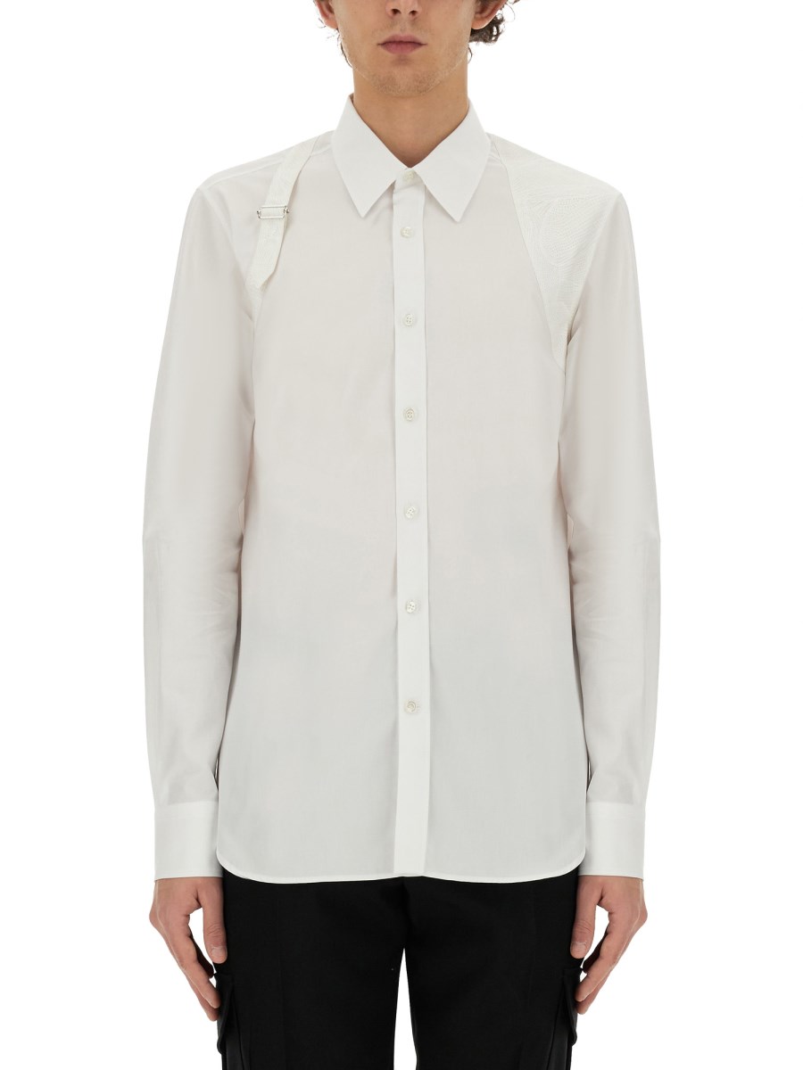 ALEXANDER McQUEEN CAMICIA HARNESS IN POPELINE DI COTONE