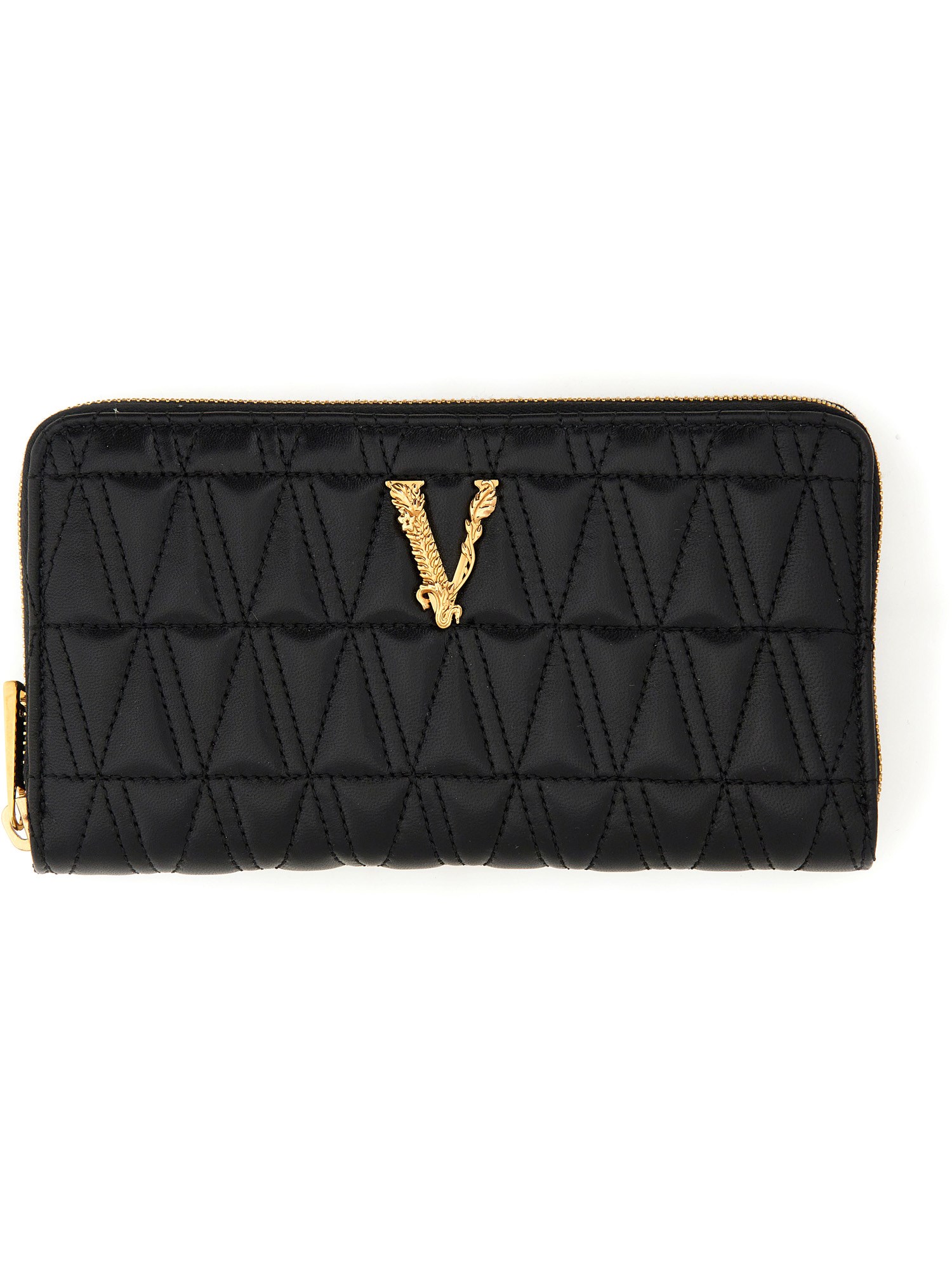 Shop Versace "virtus" Portfolio In Black