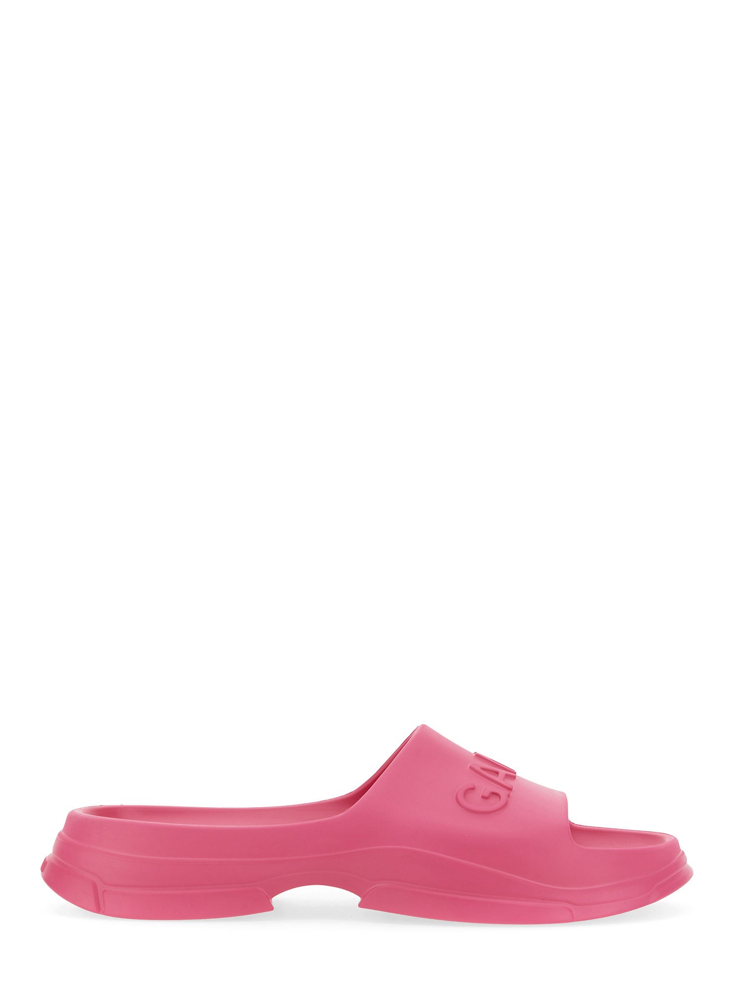 ganni slide sandal with logo