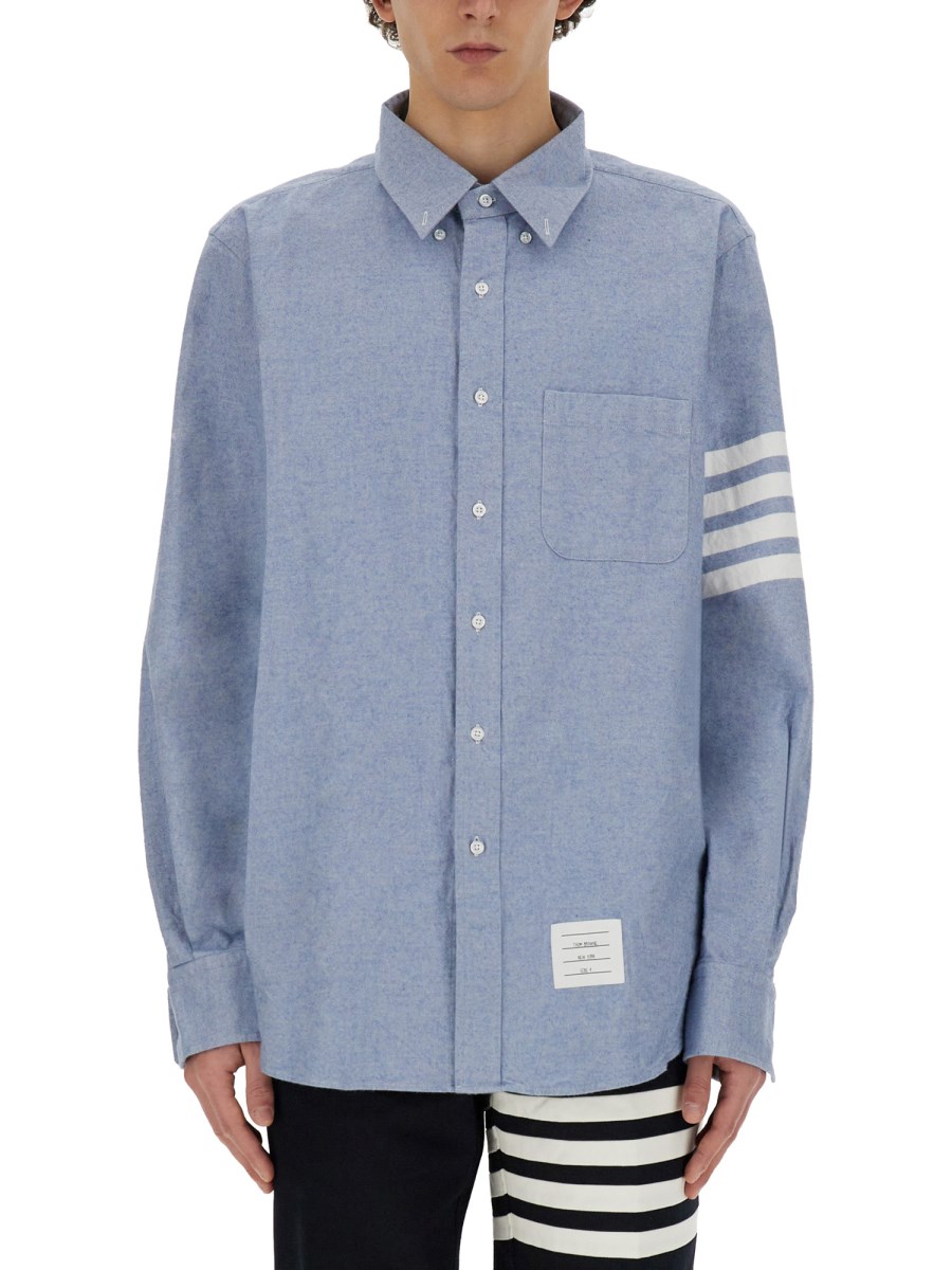 THOM BROWNE CAMICIA 4BAR IN COTONE