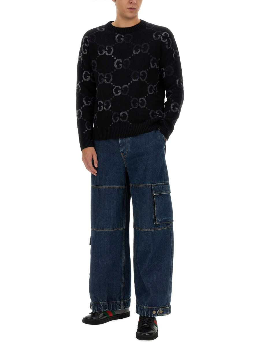 PANTALONE IN DENIM CON ETICHETTA GUCCI