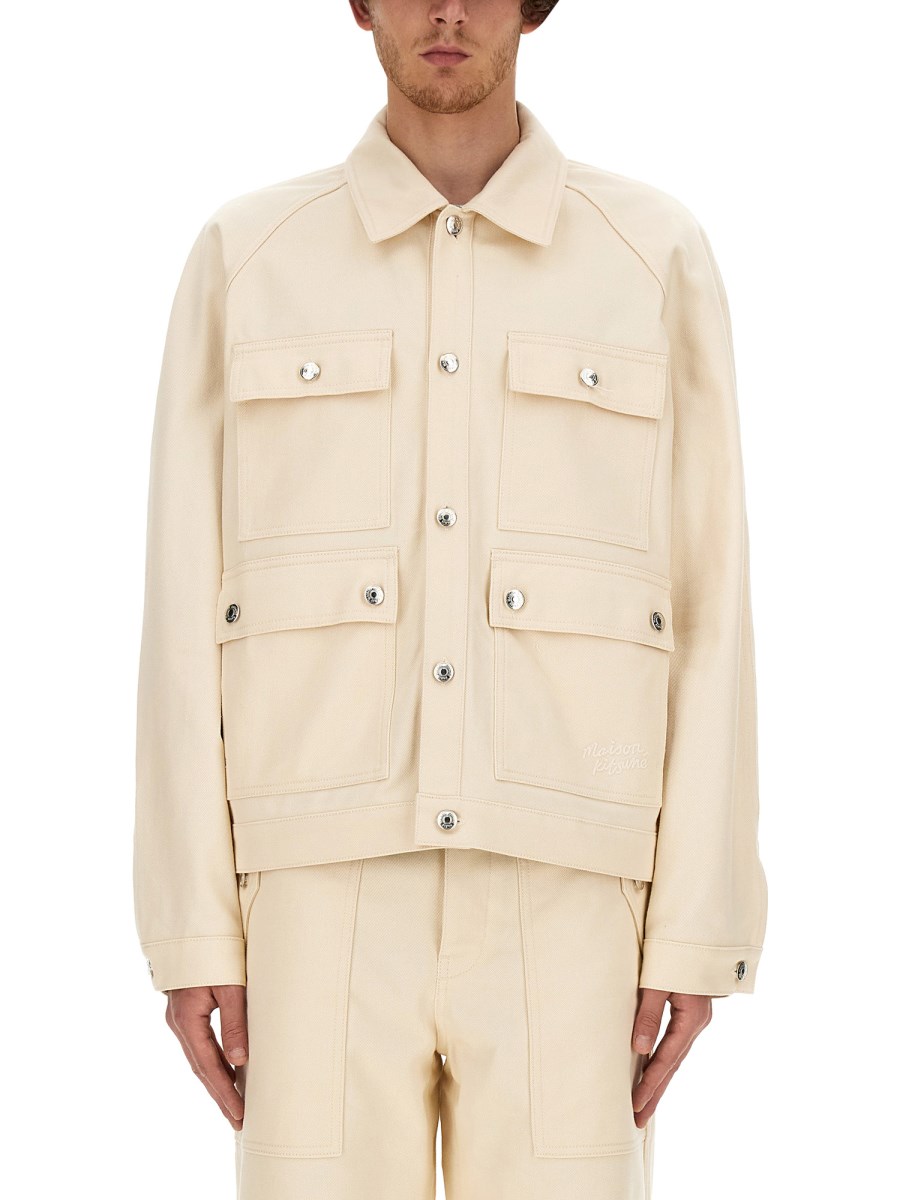 MAISON KITSUNÉ GIACCA WORKWEAR IN COTONE