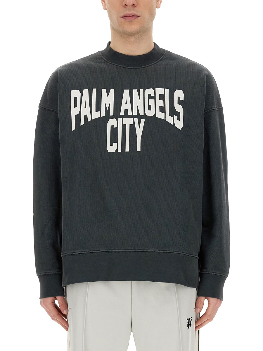 PALM ANGELS FELPA IN COTONE CON LOGO