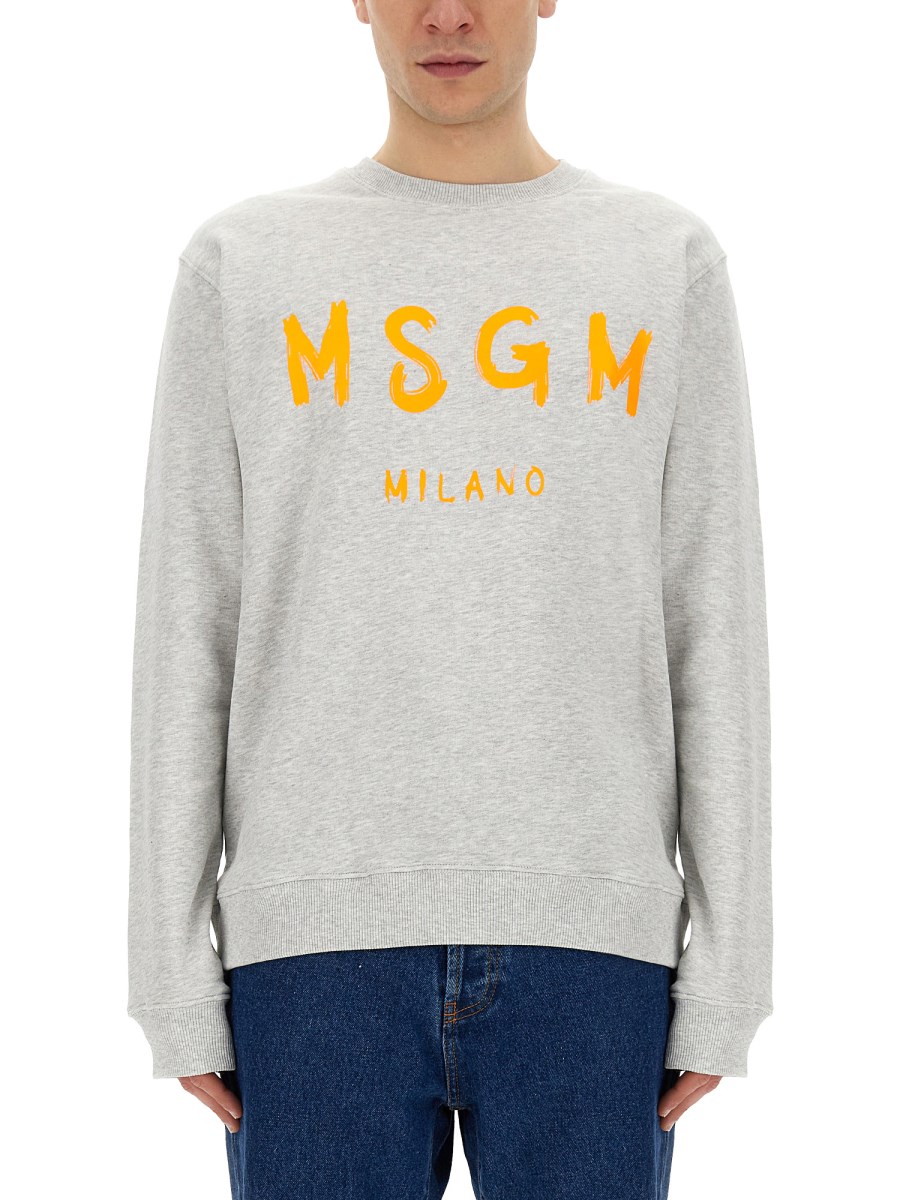 MSGM FELPA IN COTONE CON LOGO