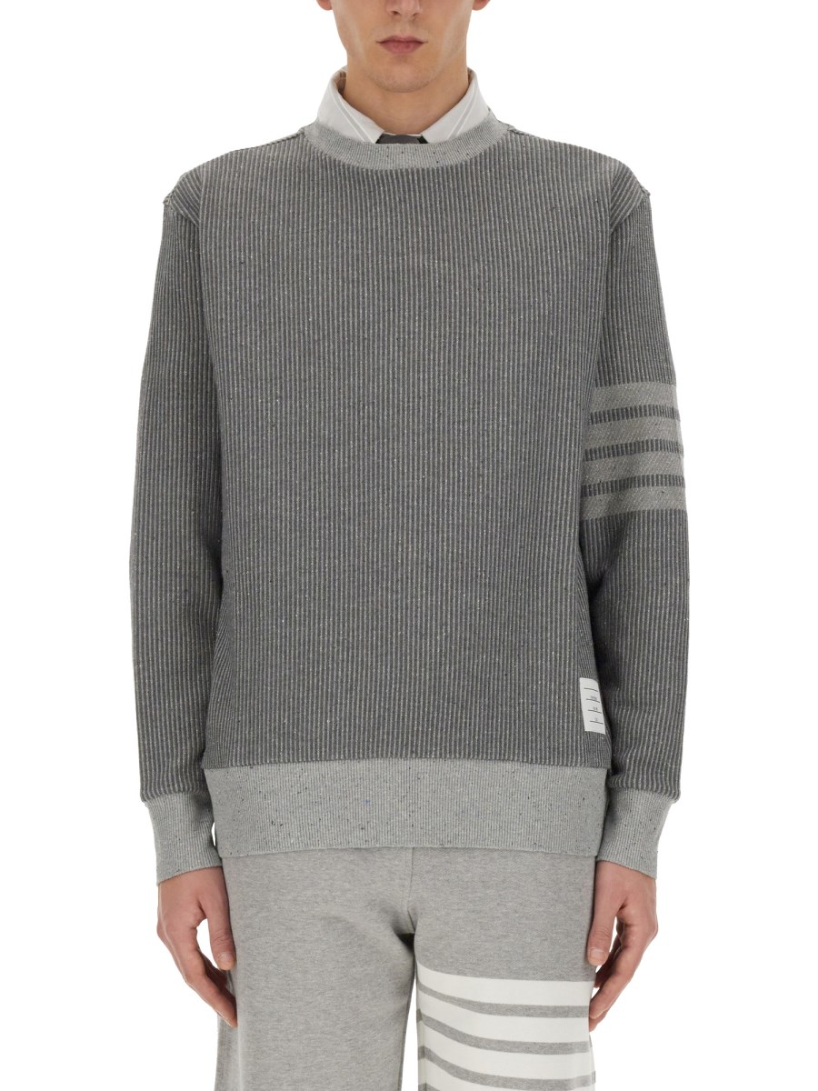 THOM BROWNE MAGLIA "4BAR" IN MISTO SETA