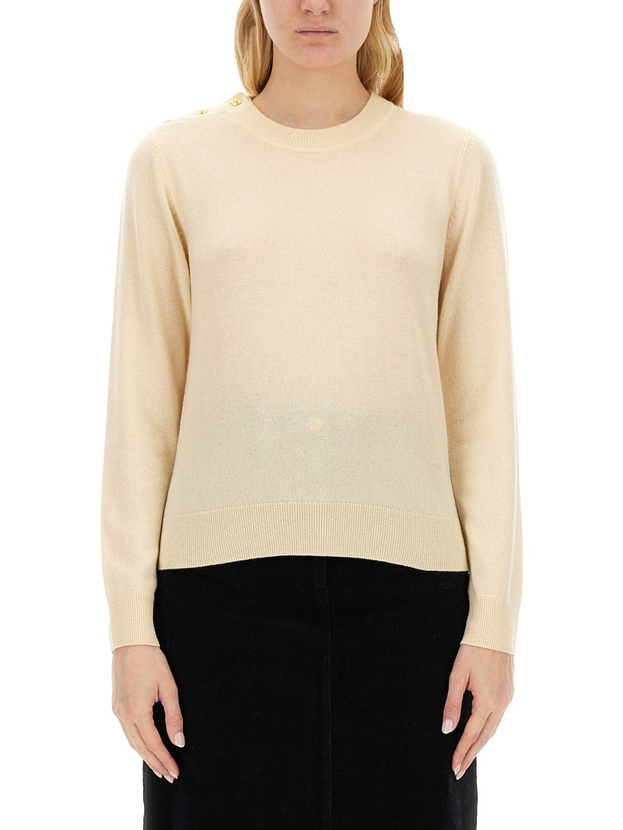 Ganni top cream jumper