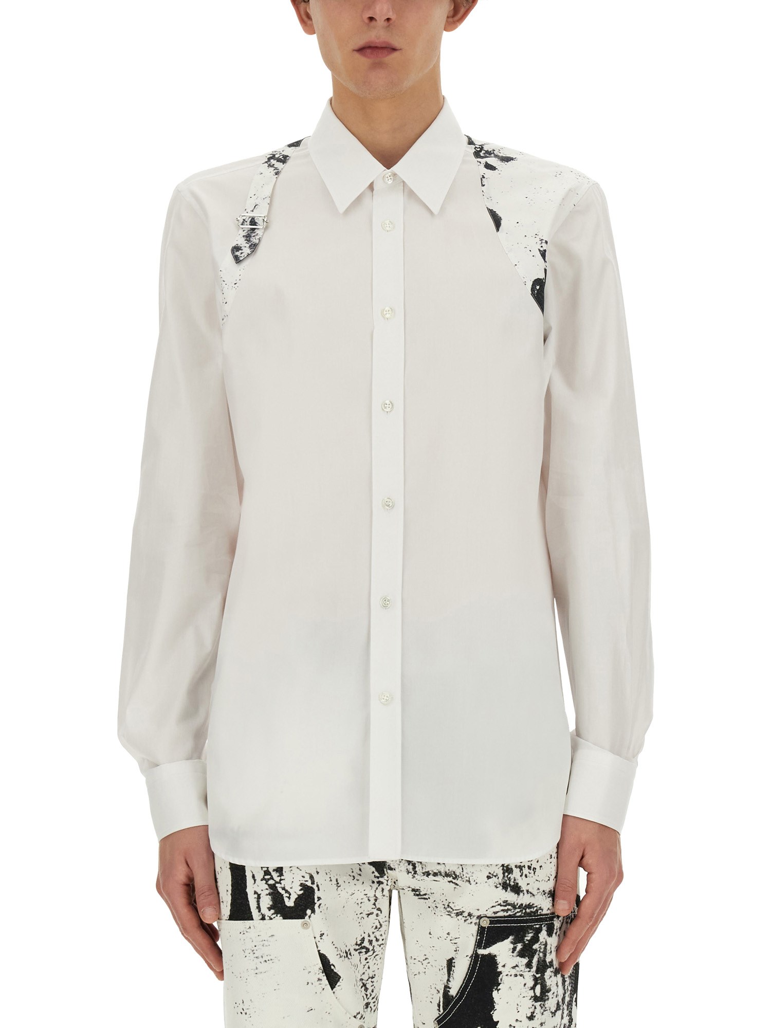 alexander mcqueen fold harness shirt