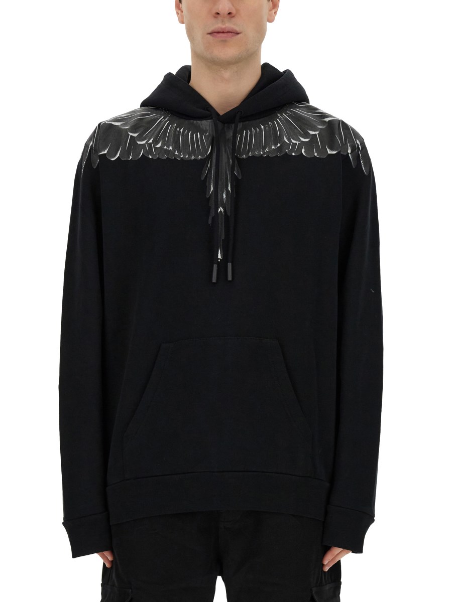 MARCELO BURLON COUNTY OF MILAN FELPA CON STAMPA ICON WINGS IN COTONE