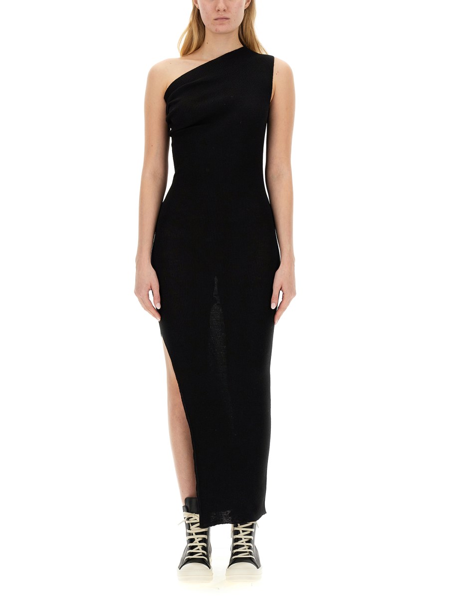 rick owens knit dress Rick Owens Women's Cape Sleeve Dress - Dust