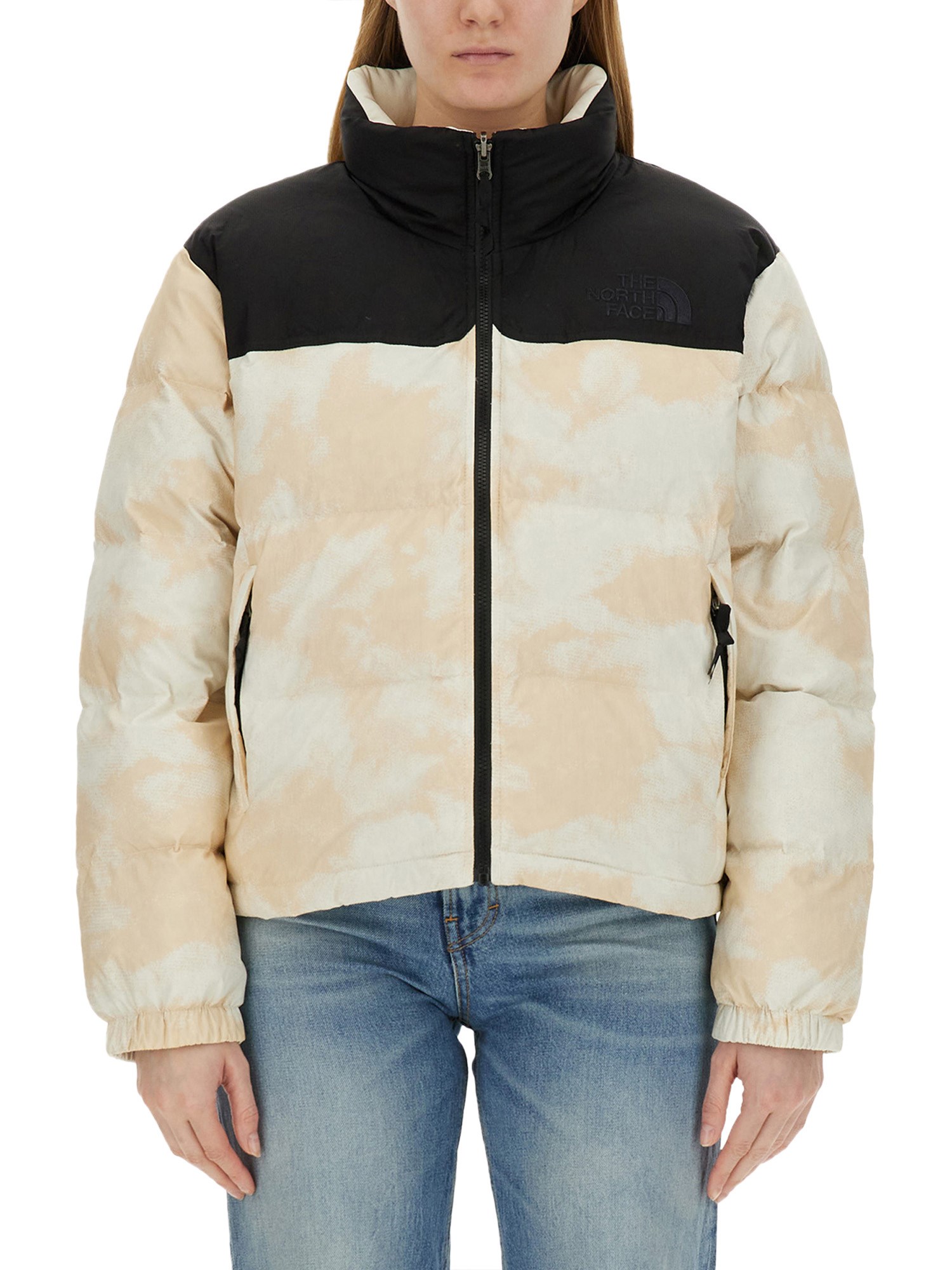 Shop The North Face Down Jacket With Logo In Multicolour