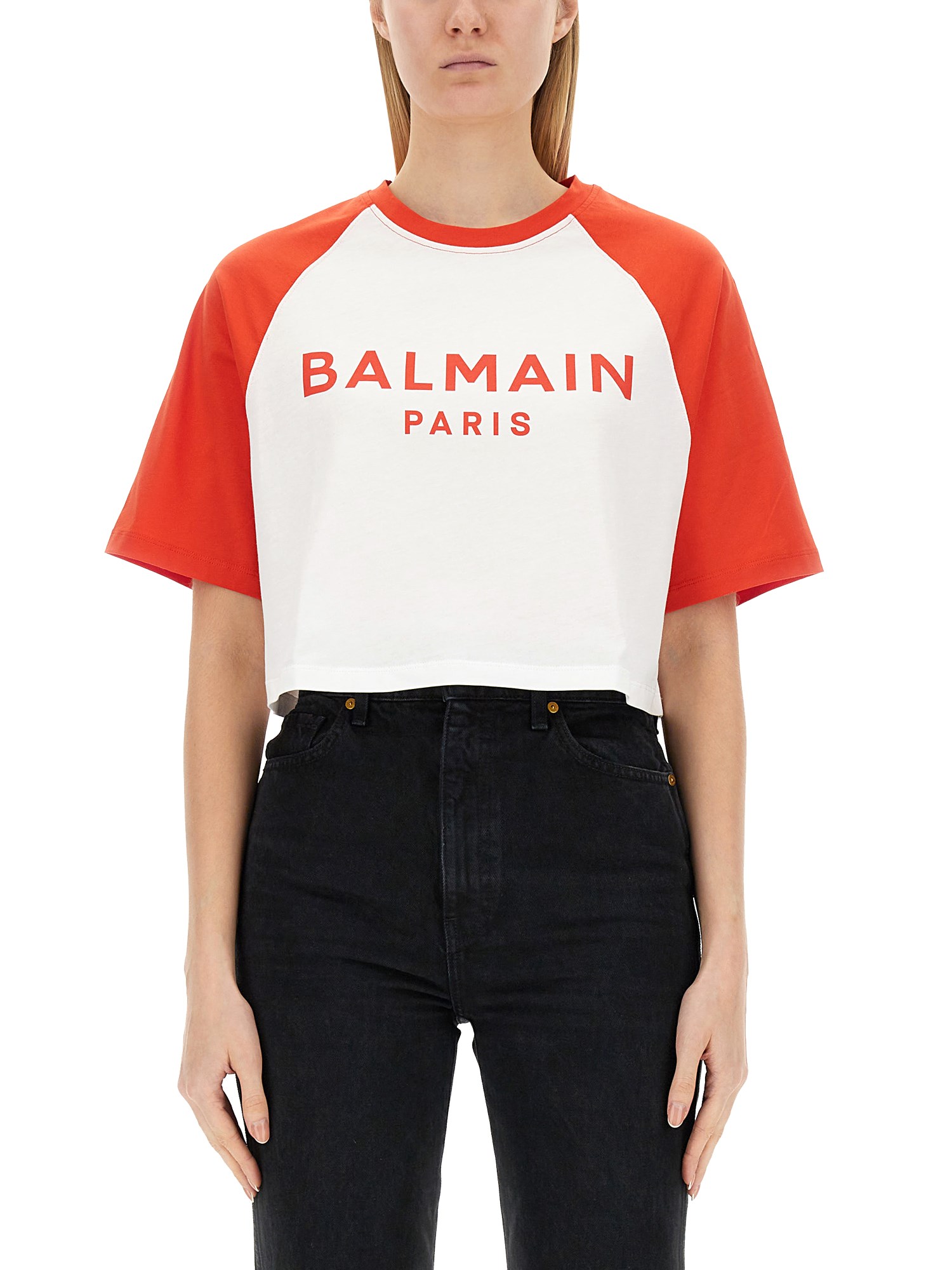 balmain cropped t-shirt