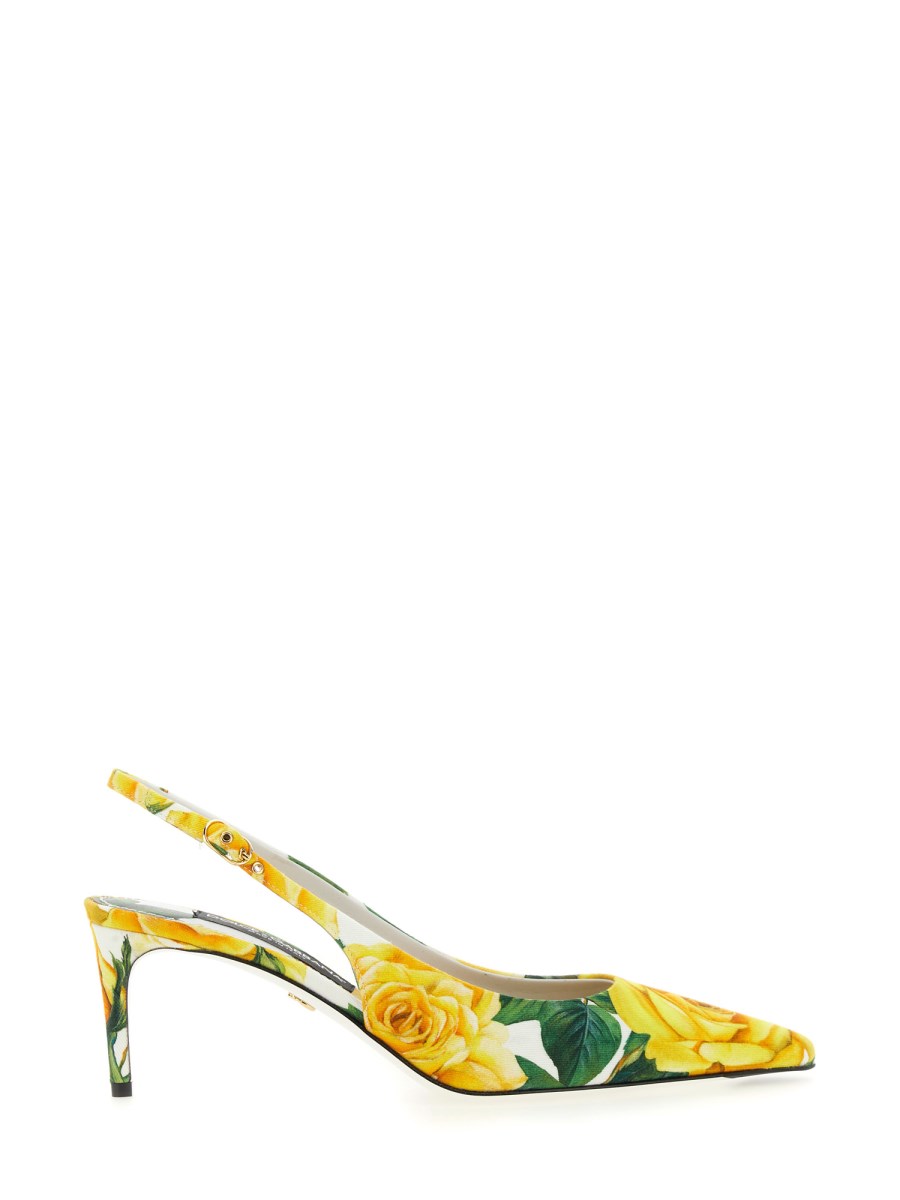 Yellow hot sale floral pumps