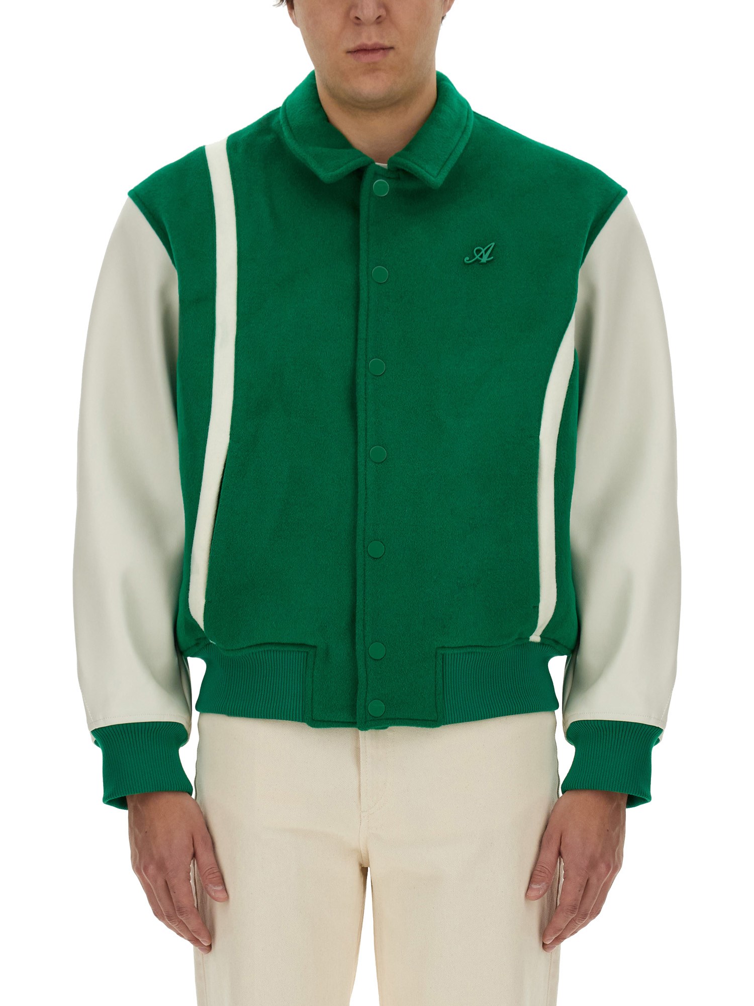 Axel Arigato Bay Varsity Jacket In Green