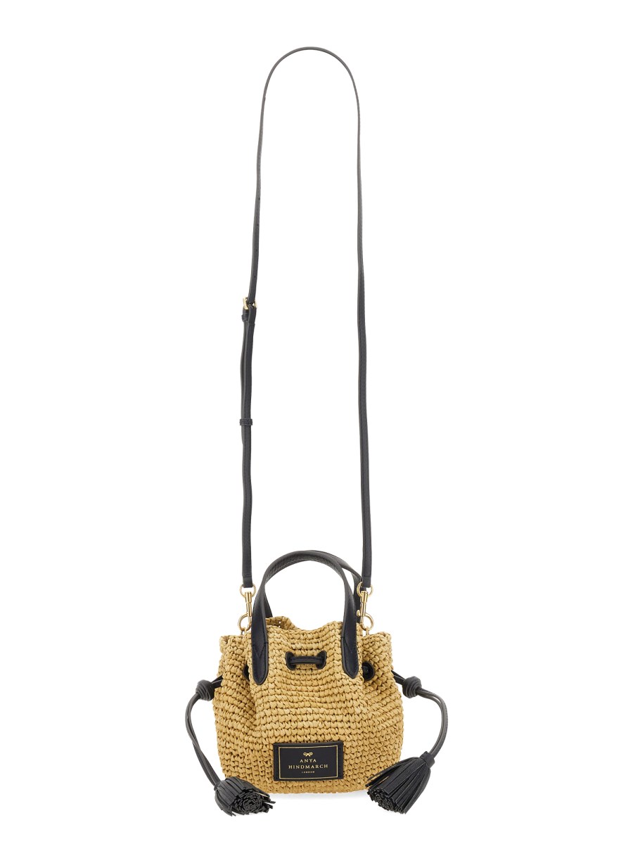 ANYA HINDMARCH - SMALL RAFFIA SHOULDER BAG - Eleonora Bonucci