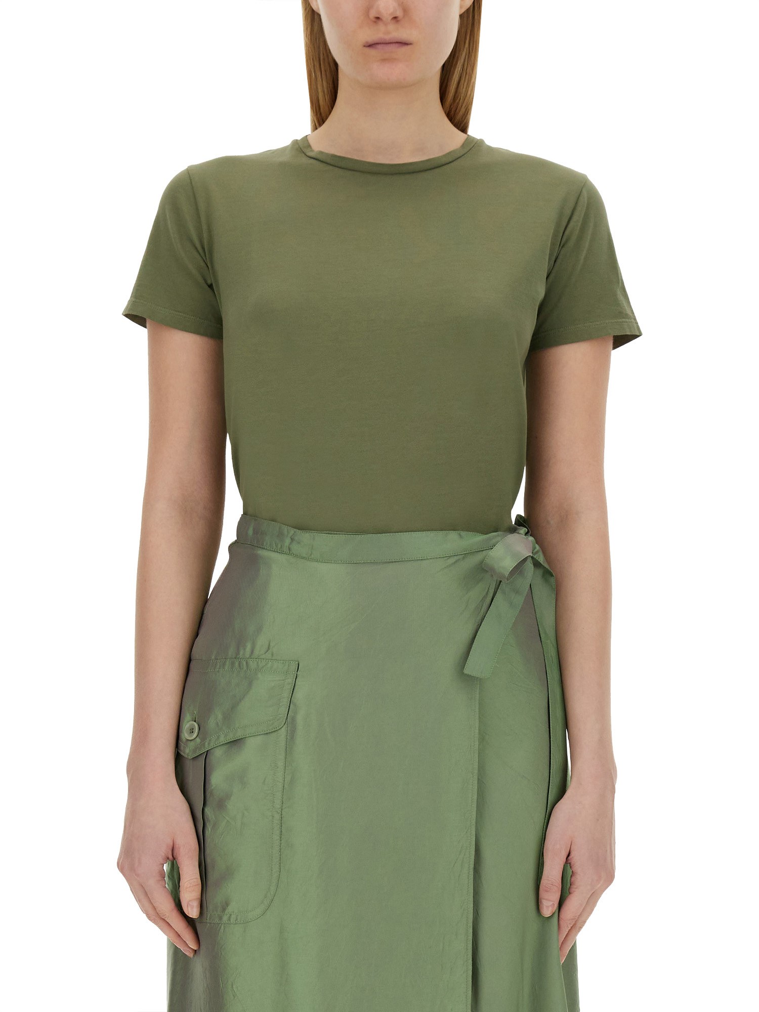 Shop Aspesi Cotton T-shirt In Military Green