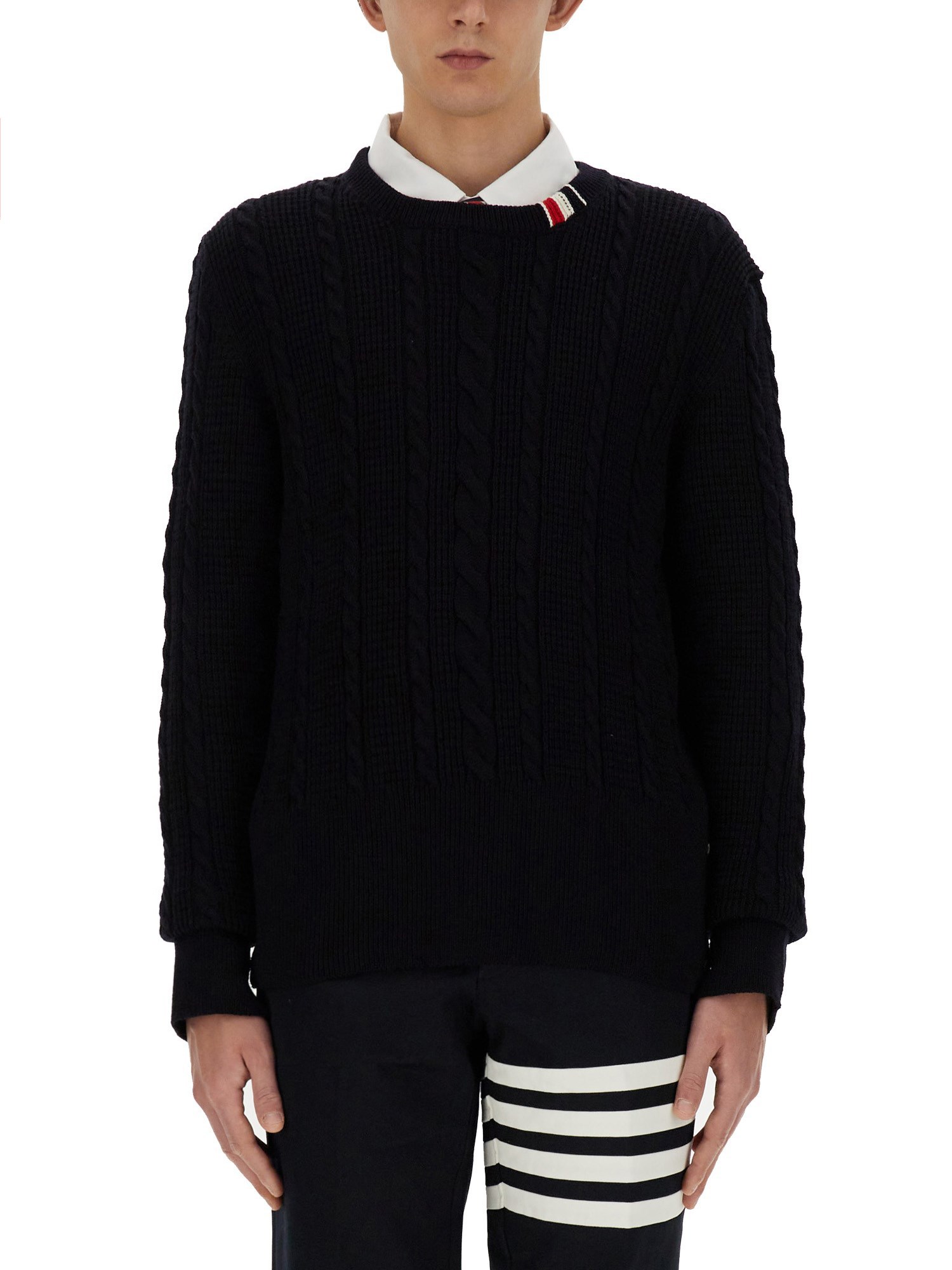 Shop Thom Browne Wool Jersey. In Blue